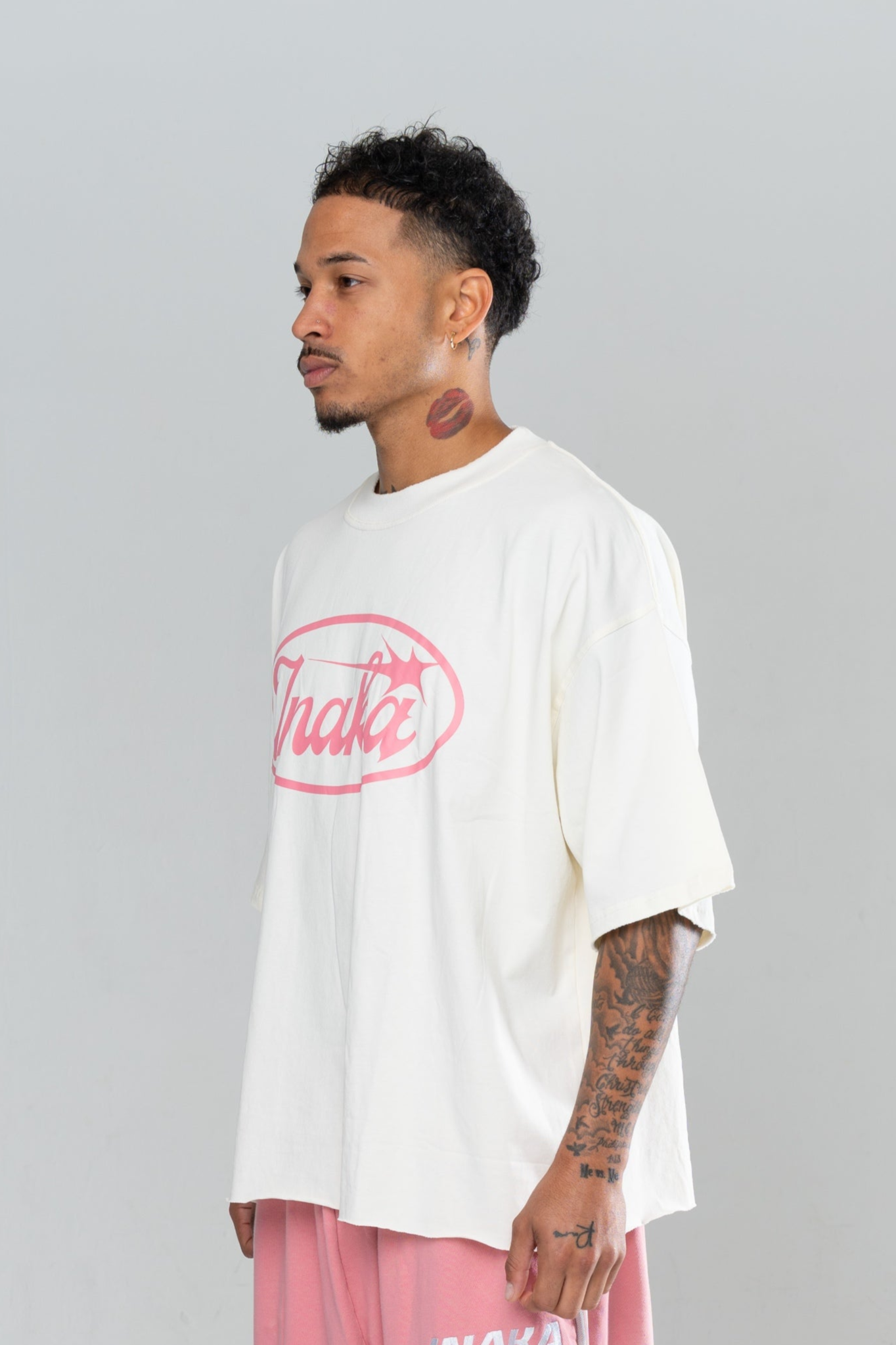 STARLIGHT CROPPED TEE - CREAM/PINK