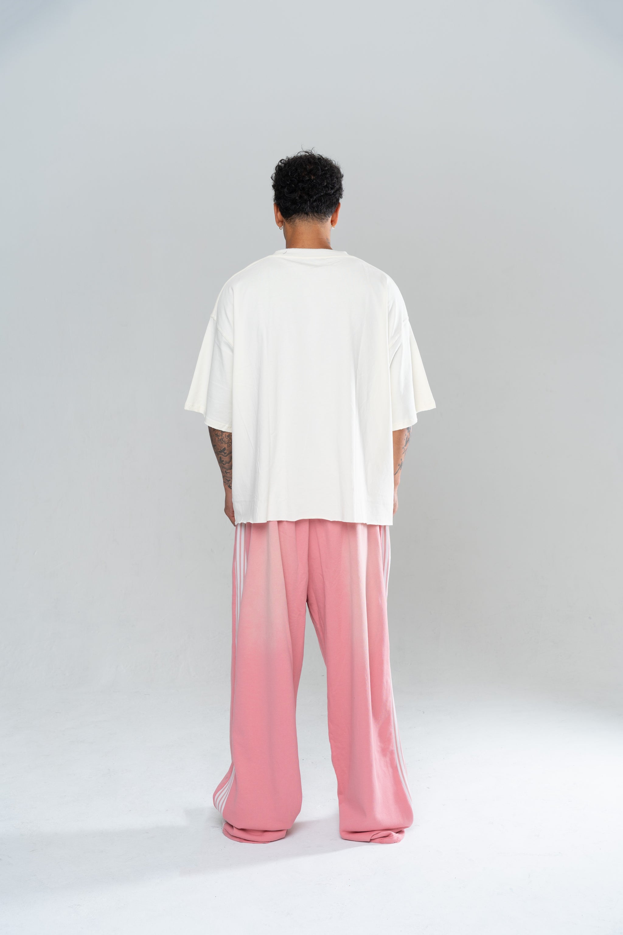 STARLIGHT CROPPED TEE - CREAM/PINK
