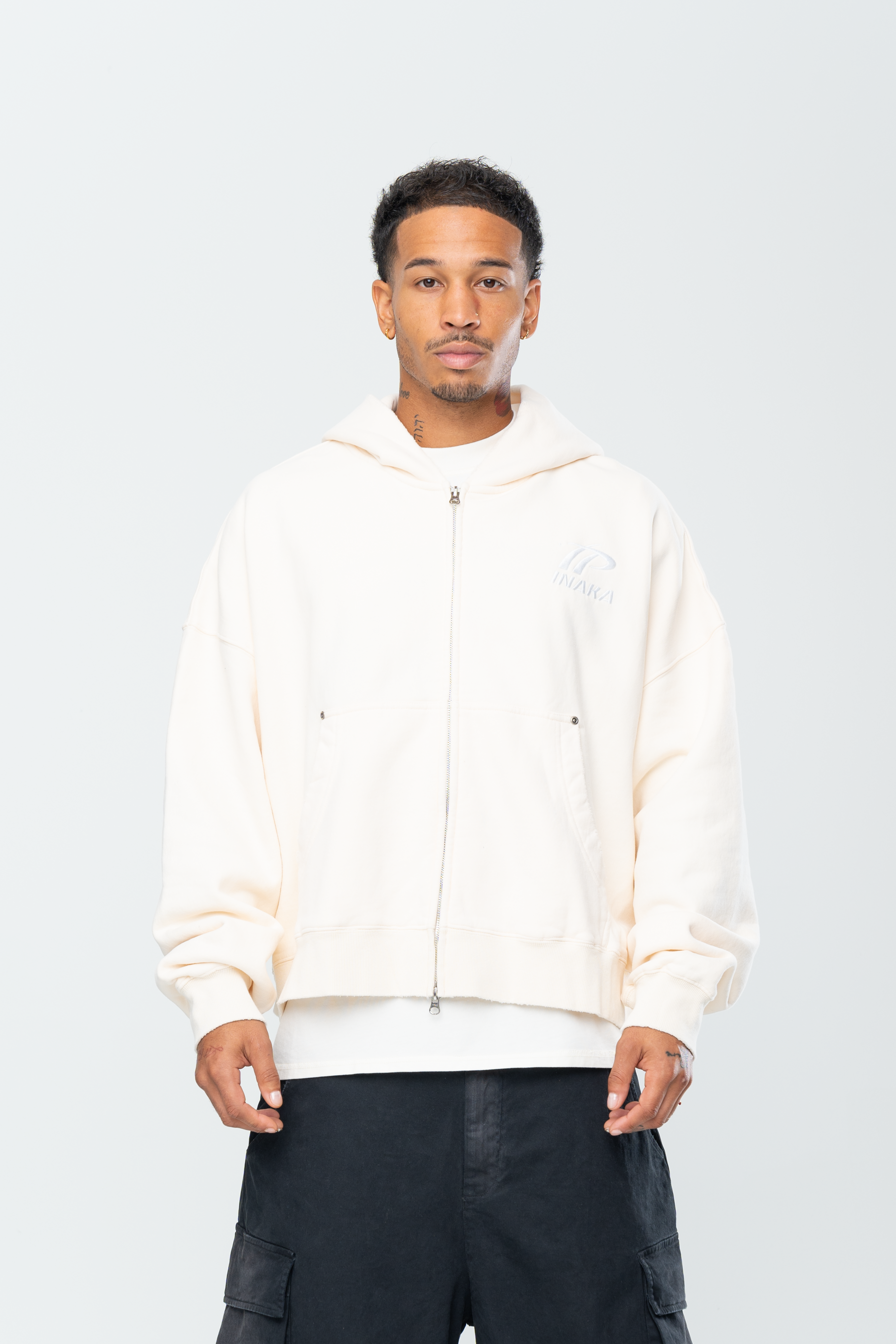 SPORTSWEAR DOUBLE ZIP HOODIE - BEIGE