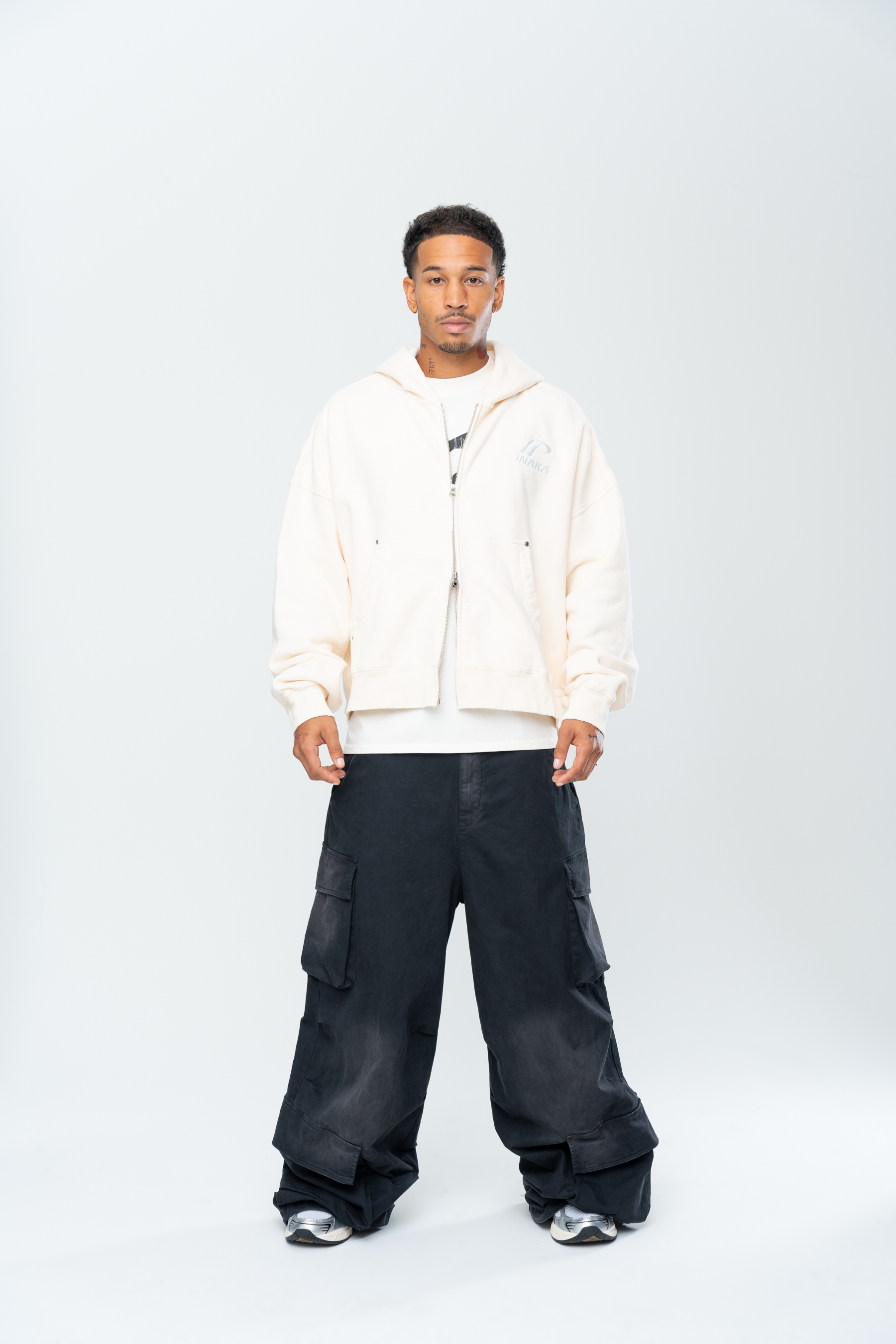 SPORTSWEAR DOUBLE ZIP HOODIE - BEIGE