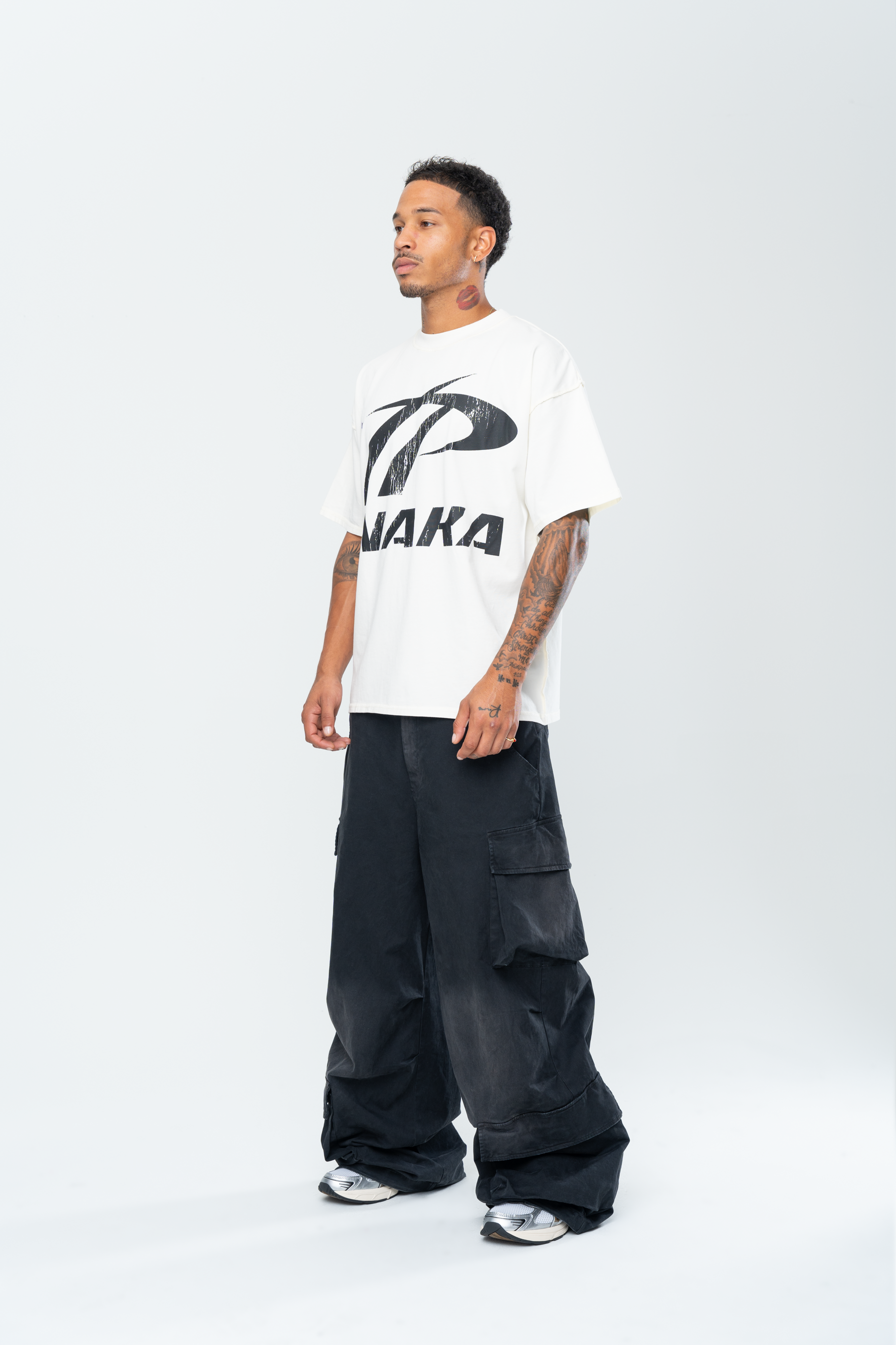INAKA BAGGY CARGO PANTS - VINTAGE BLACK