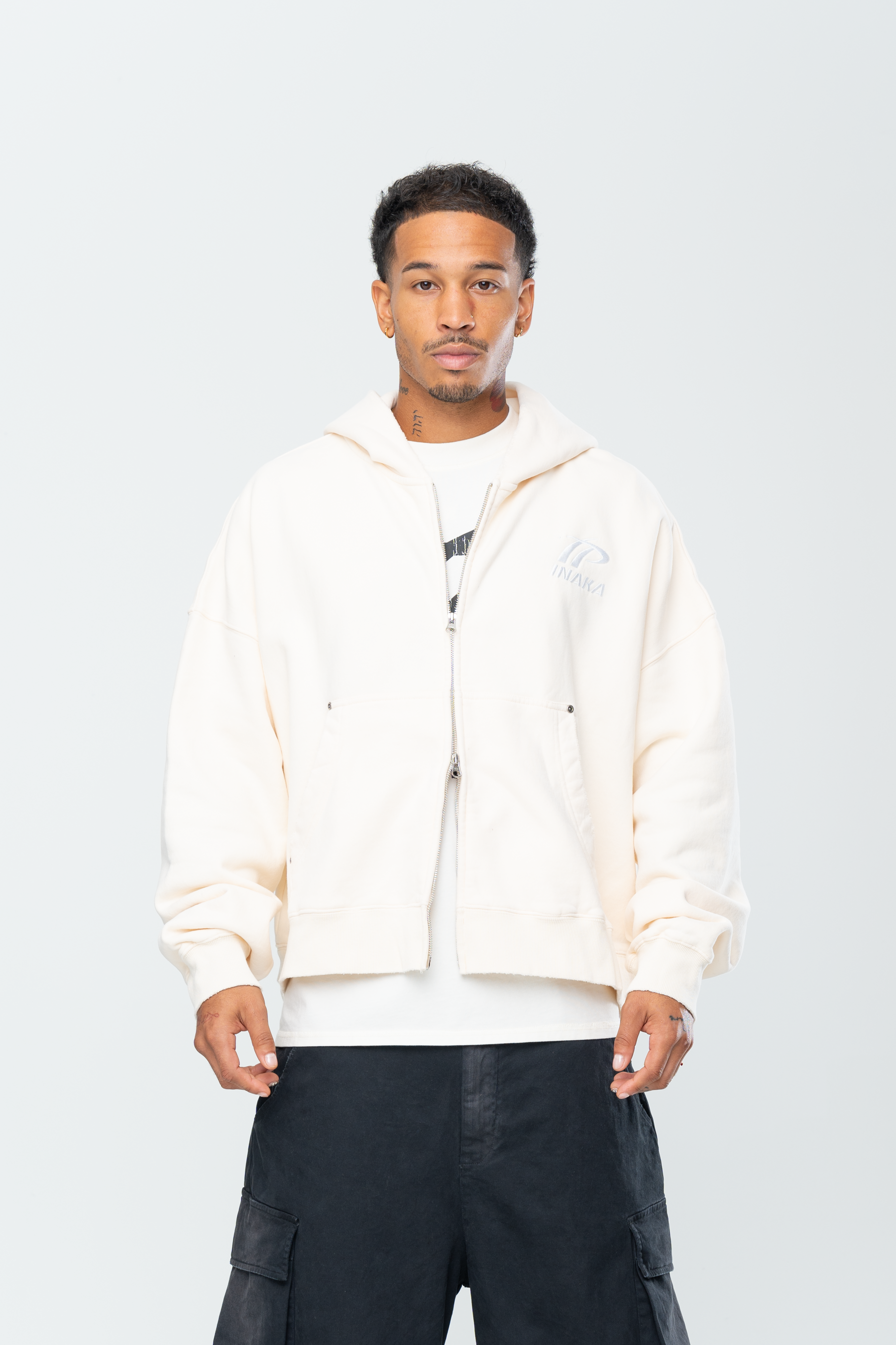 SPORTSWEAR DOUBLE ZIP HOODIE - BEIGE