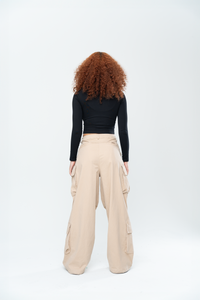 INAKA BAGGY CARGO PANTS - SAND