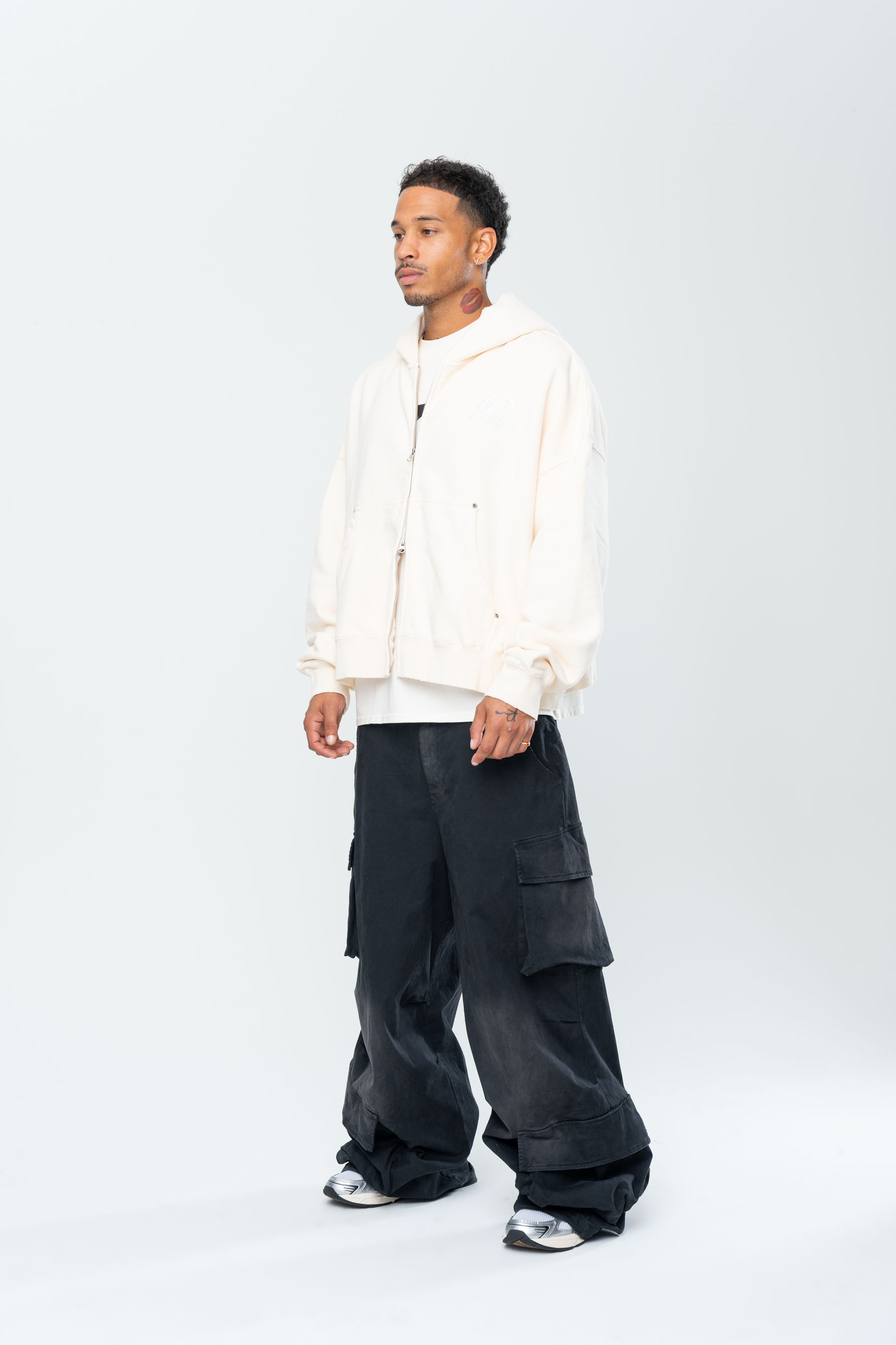 SPORTSWEAR DOUBLE ZIP HOODIE - BEIGE