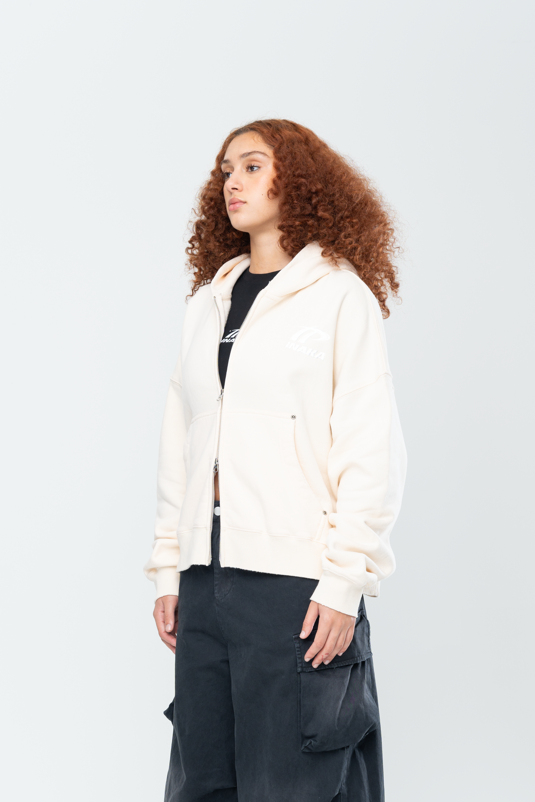 SPORTSWEAR DOUBLE ZIP HOODIE - BEIGE