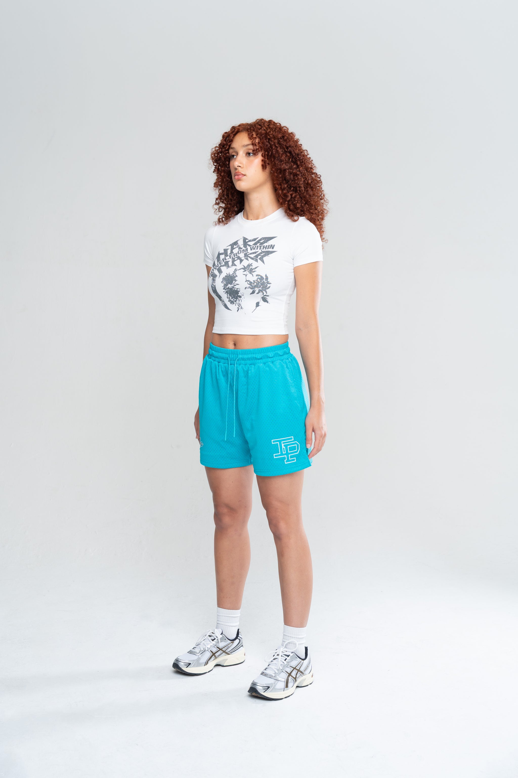 FLORAL GRUNGE BABY TEE - WHITE
