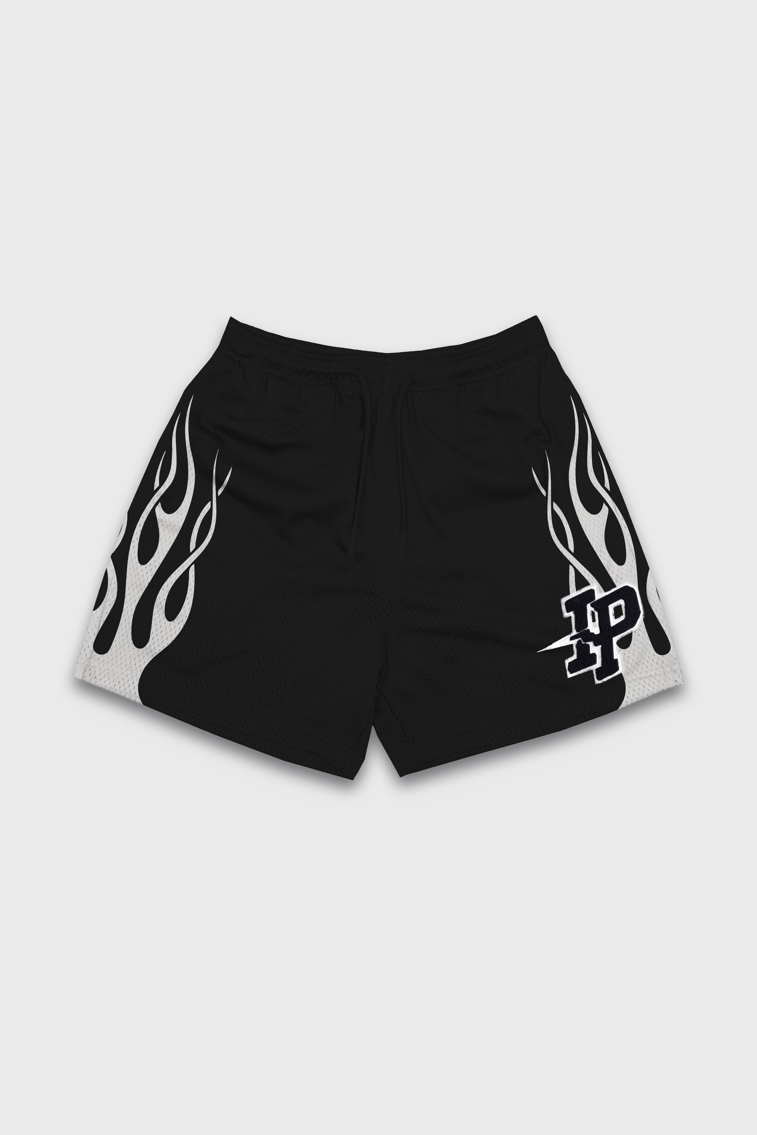 Men's Graphic Mesh Shorts - Flame Grey