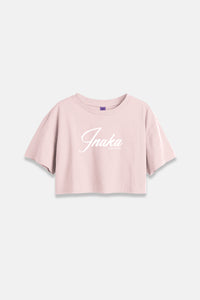 JUNGLE SCRIPT CROP TEE - MAUVE