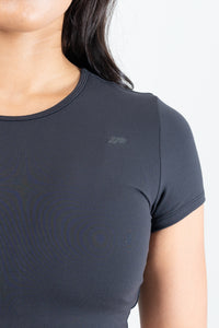 IVY CROPPED TEE - ONYX