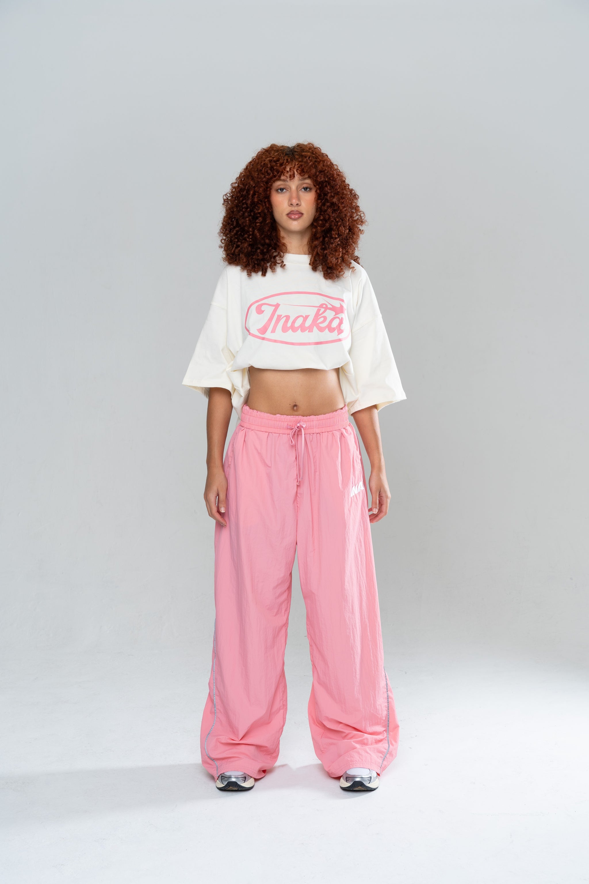 STARLIGHT CROPPED TEE - CREAM/PINK