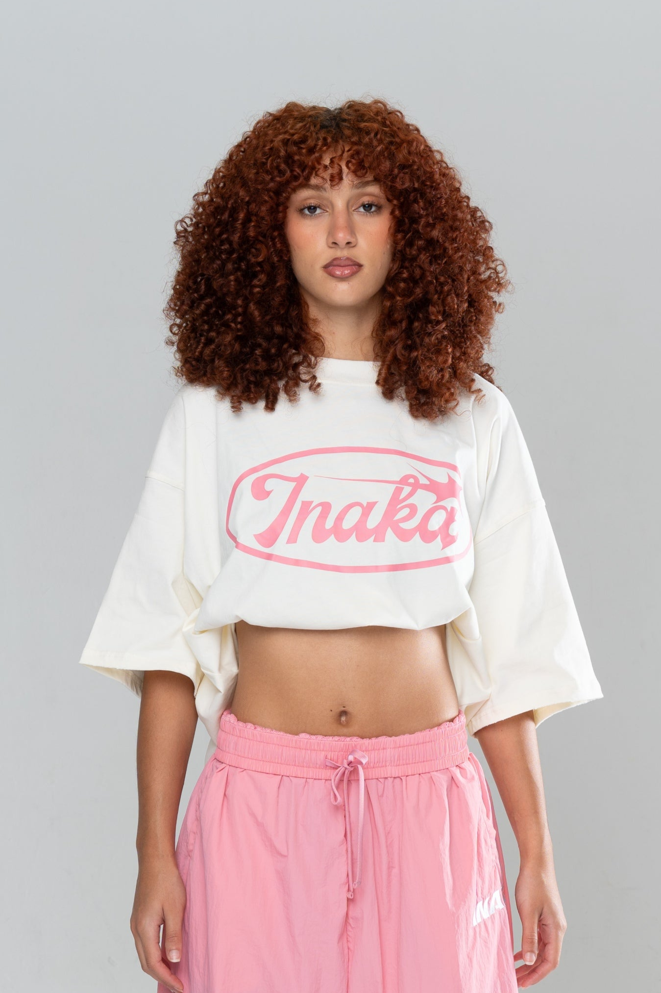 STARLIGHT CROPPED TEE - CREAM/PINK