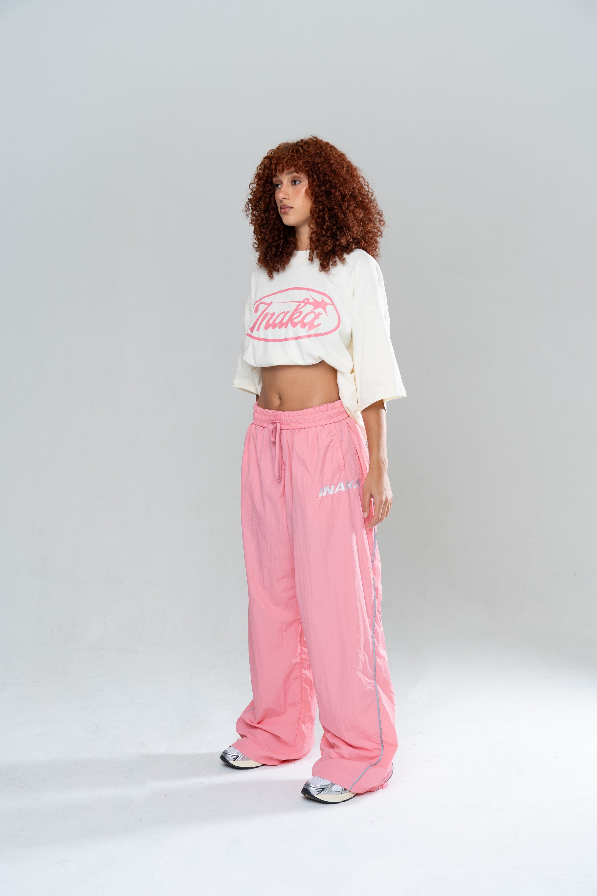 STARLIGHT CROPPED TEE - CREAM/PINK