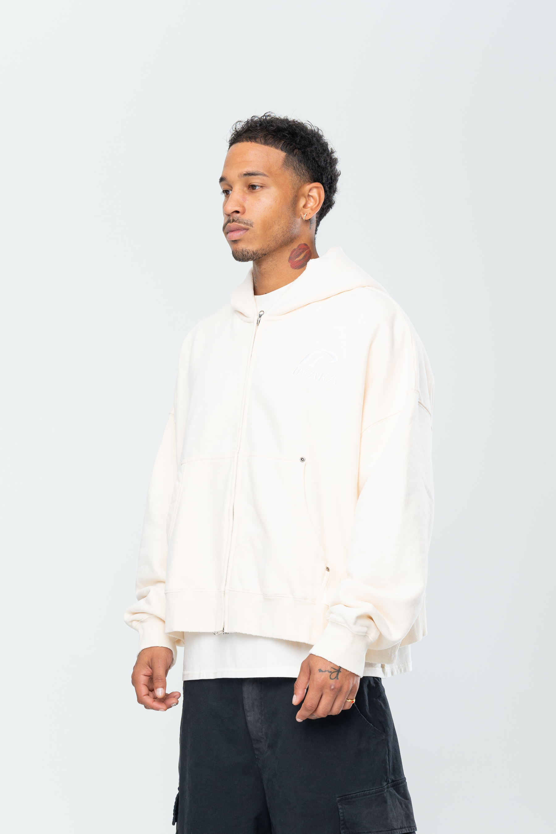SPORTSWEAR DOUBLE ZIP HOODIE - BEIGE