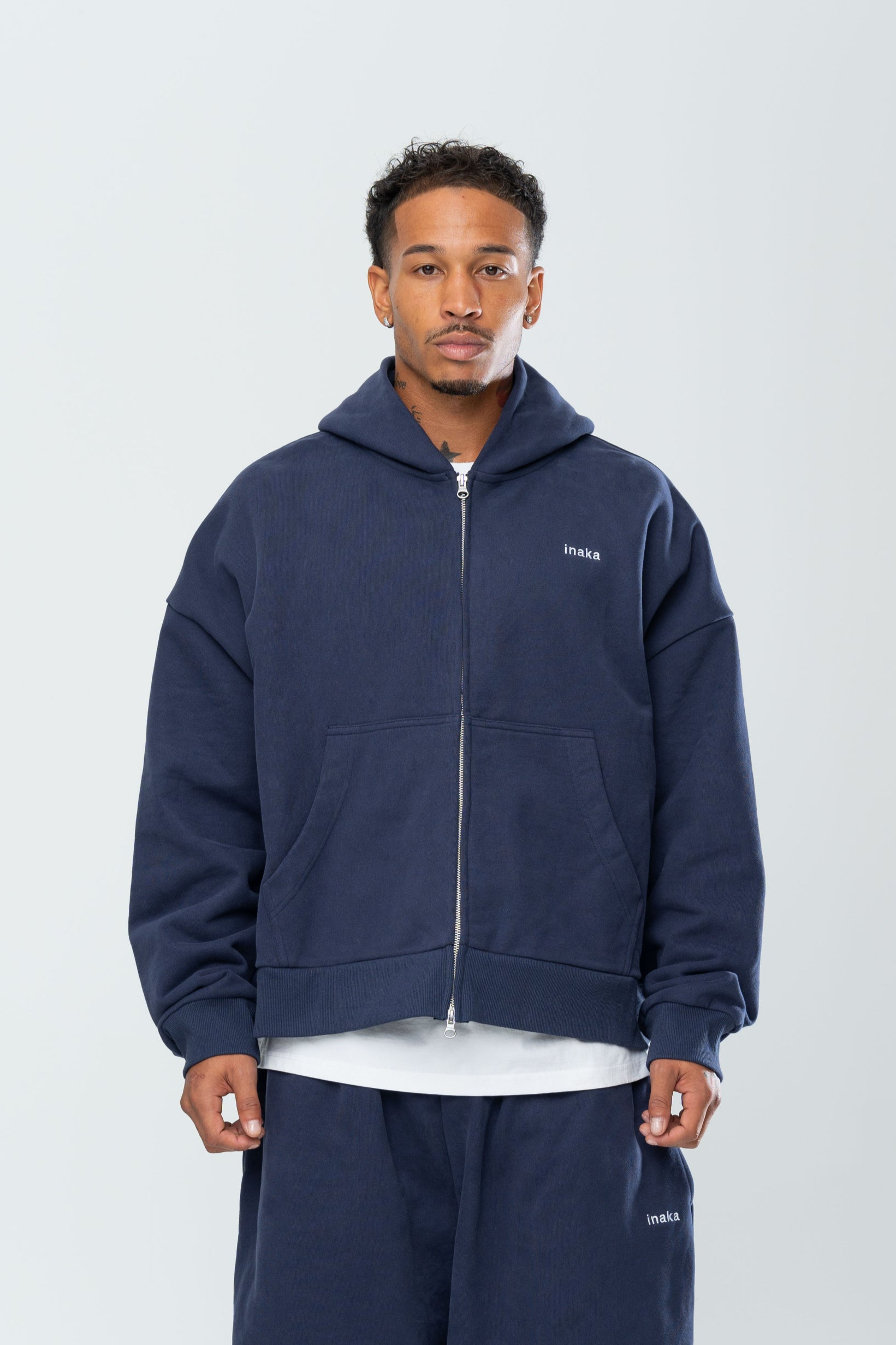 BASICS DOUBLE ZIP HOODIE - MIDNIGHT NAVY – Inaka Power BASICS DOUBLE ZIP HOODIE - MIDNIGHT NAVY – Inaka Power