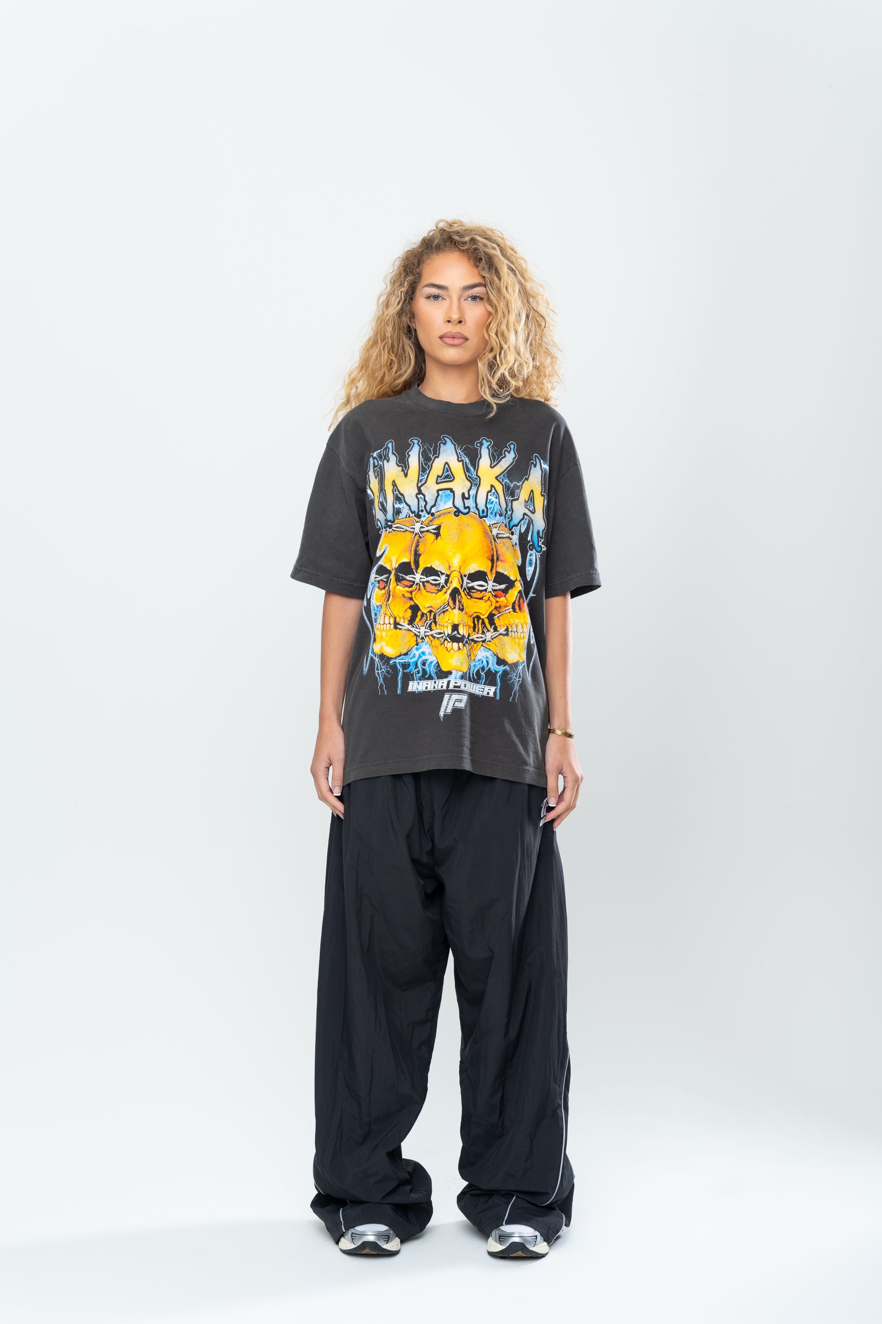 INAKA SKULL CRUSHER TEE - VINTAGE BLACK