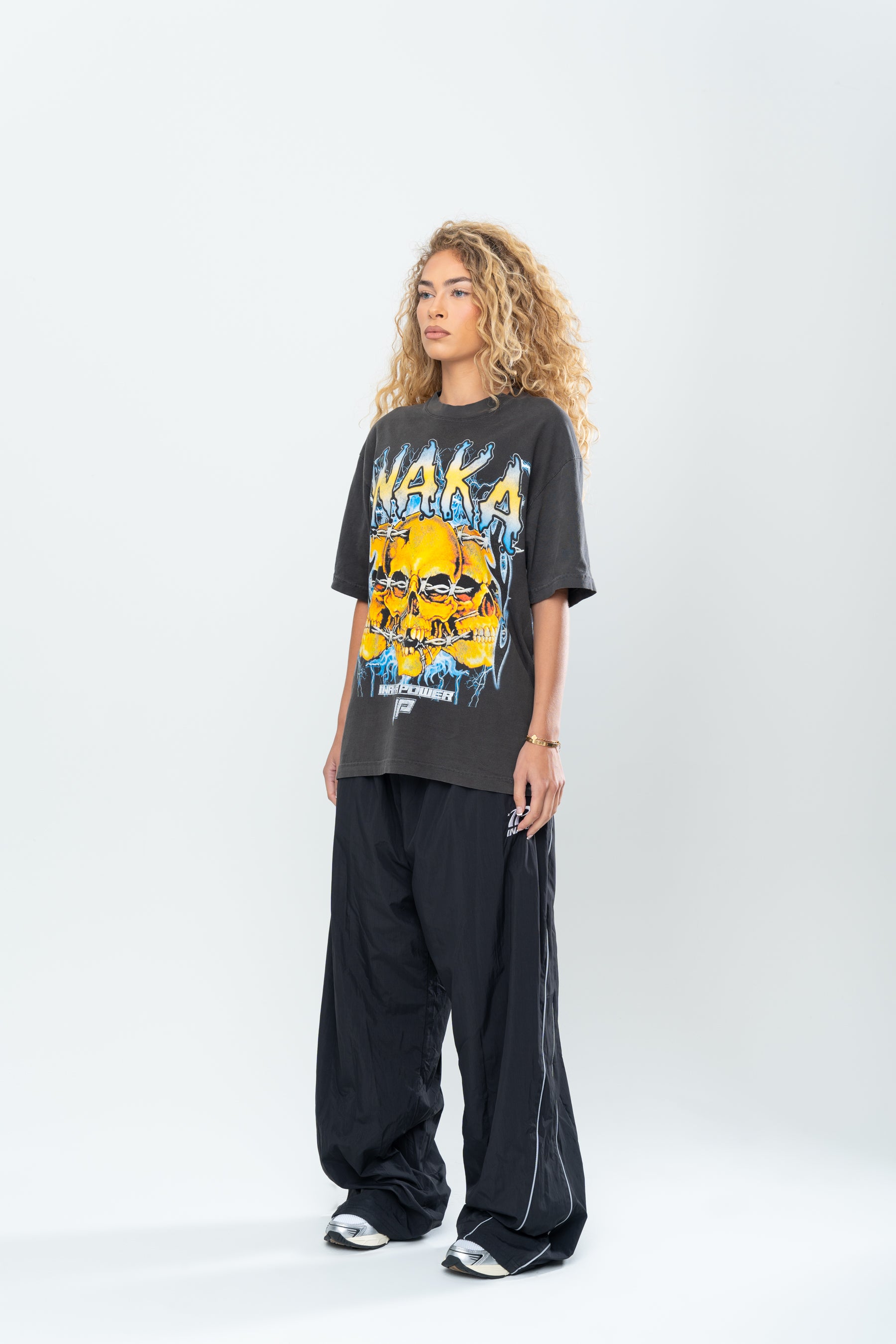 INAKA SKULL CRUSHER TEE - VINTAGE BLACK