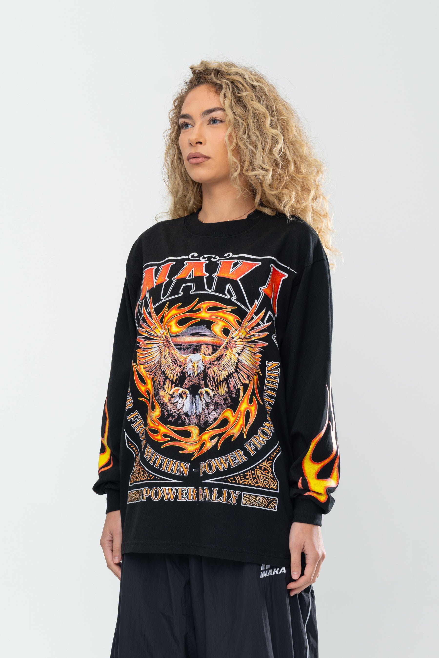 INAKA FLAME EAGLE LONG SLEEVE - BLACK