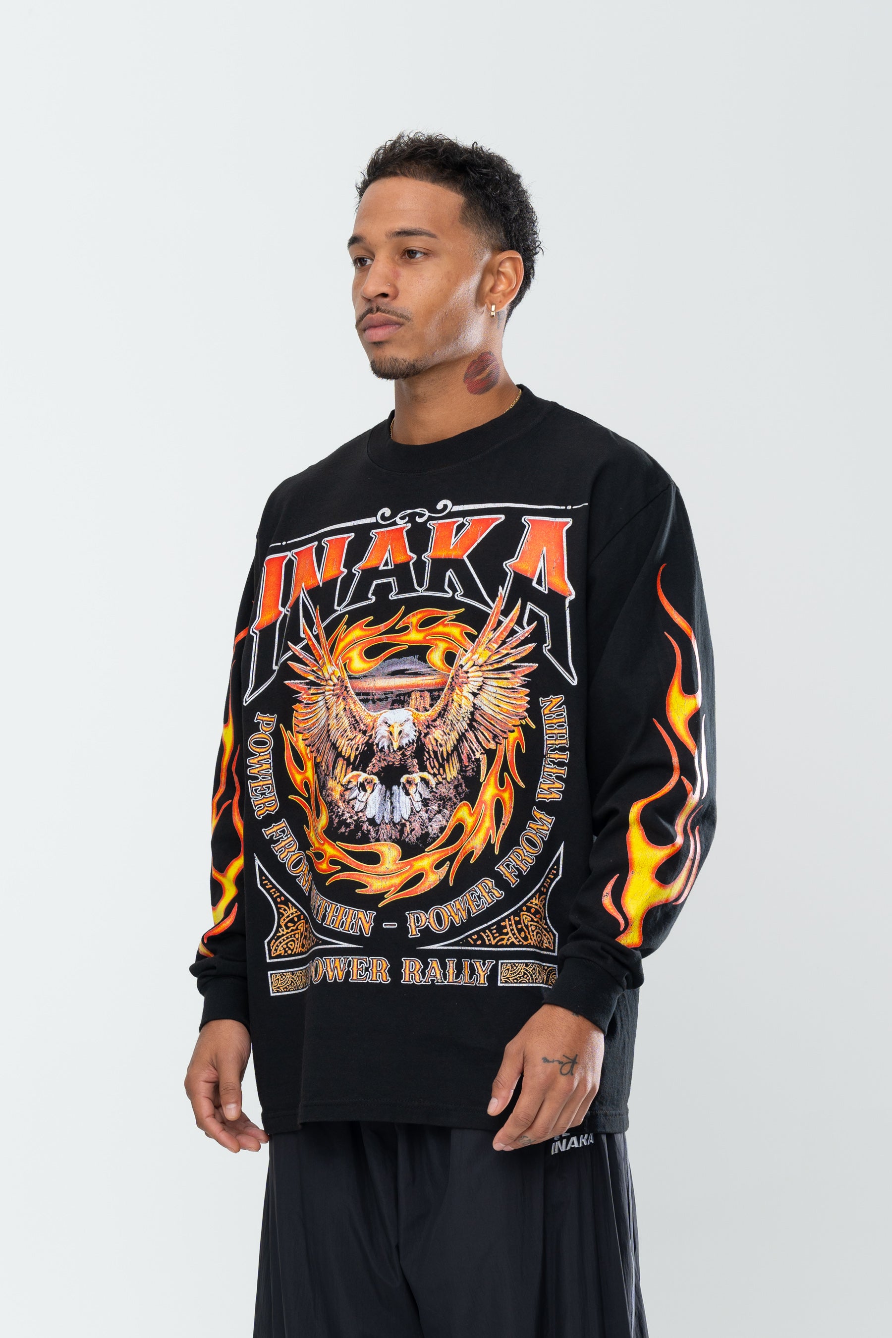 INAKA FLAME EAGLE LONG SLEEVE - BLACK