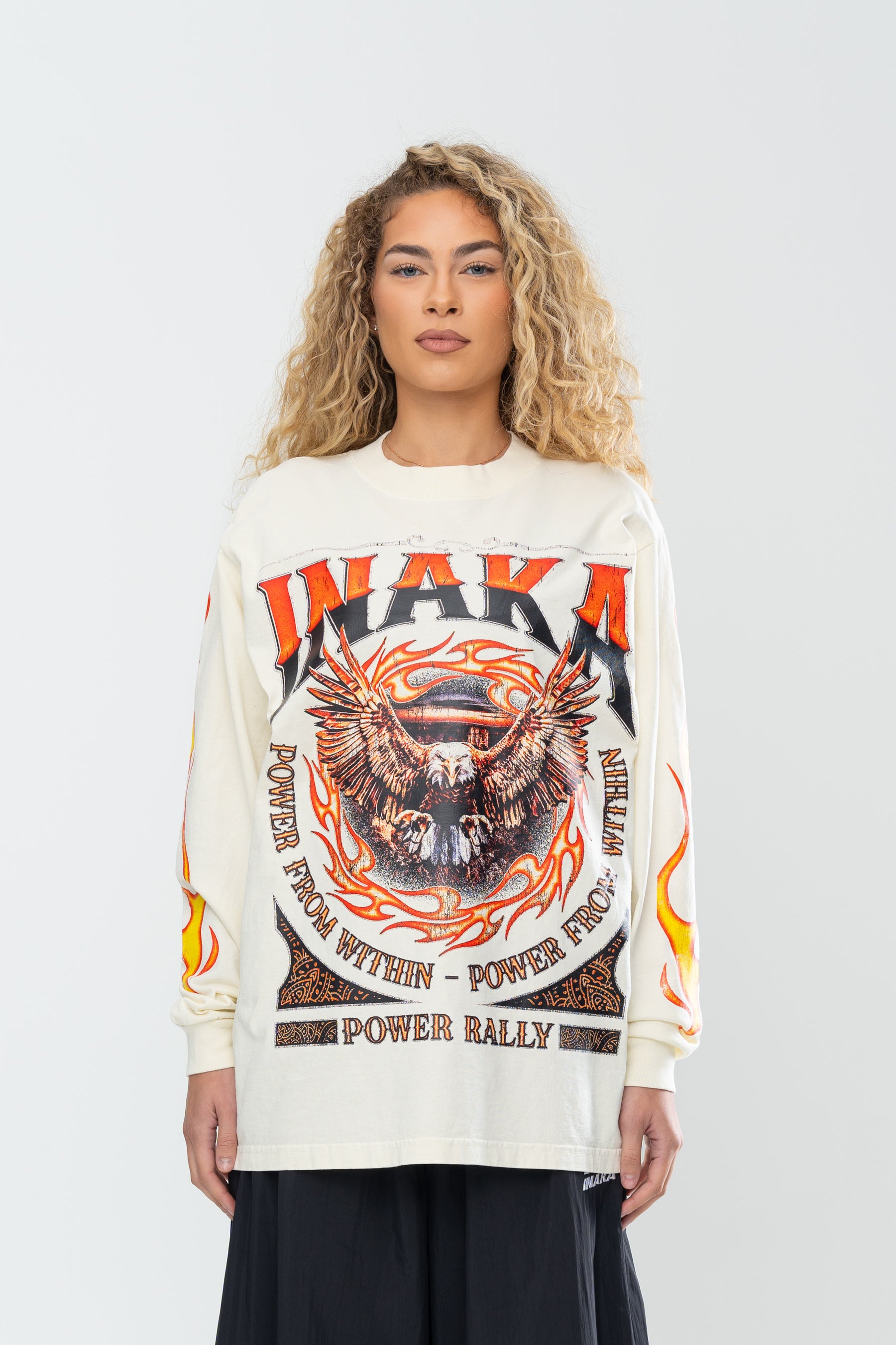 INAKA FLAME EAGLE LONG SLEEVE - CREAM
