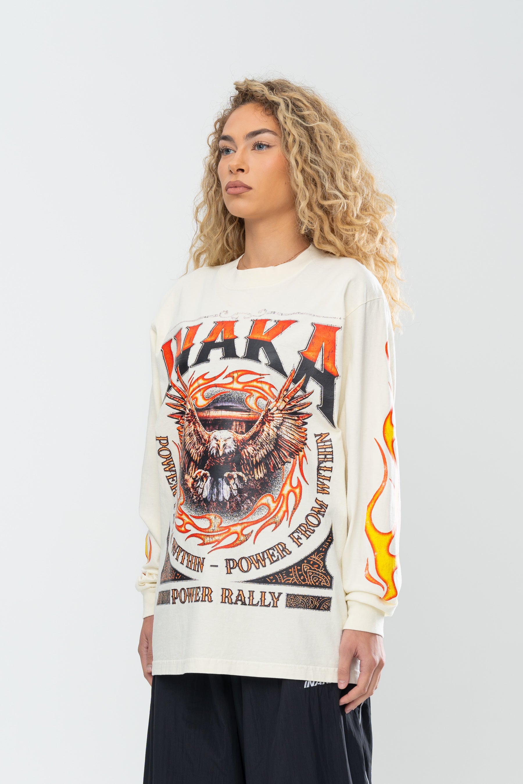INAKA FLAME EAGLE LONG SLEEVE - CREAM