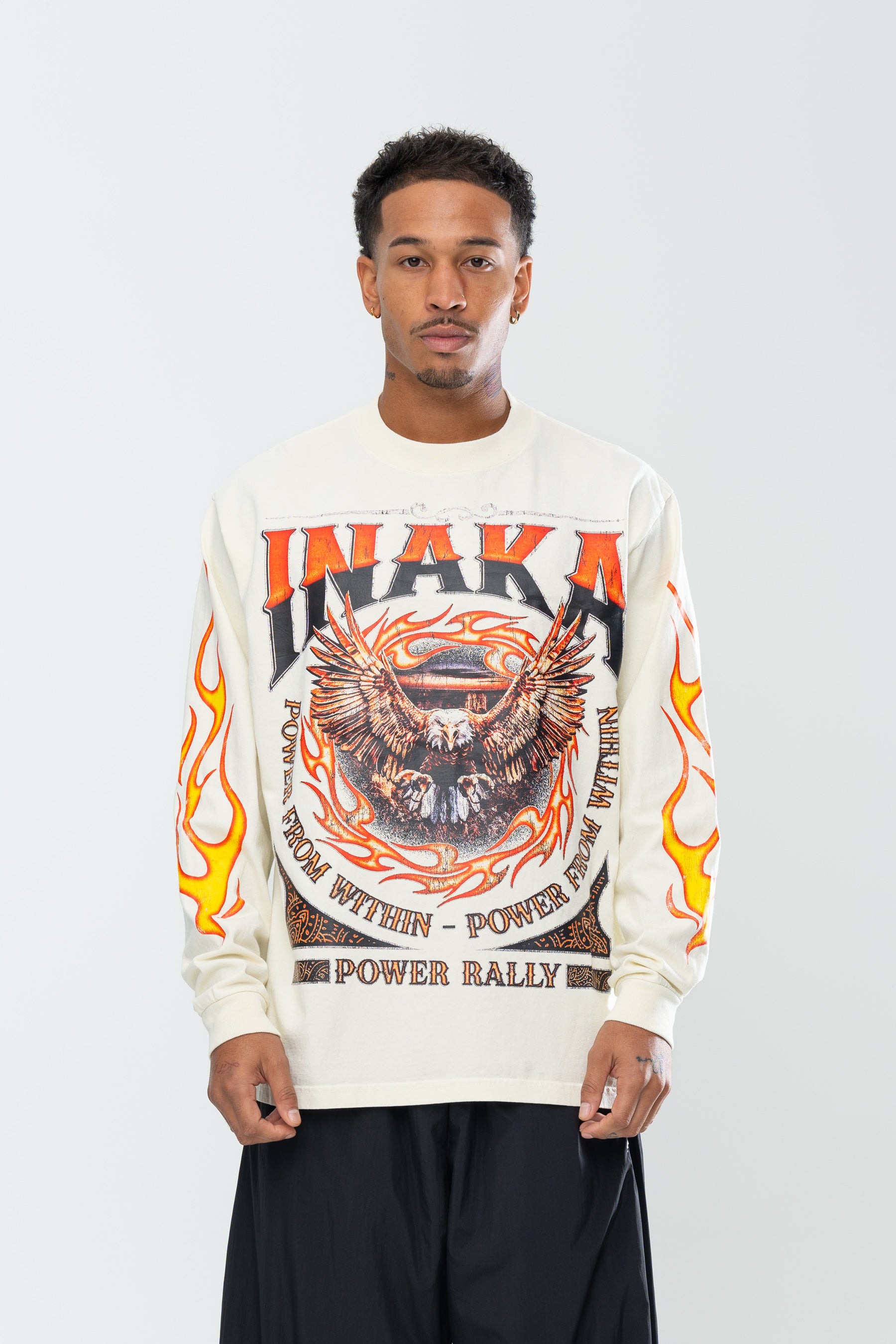 INAKA FLAME EAGLE LONG SLEEVE - CREAM