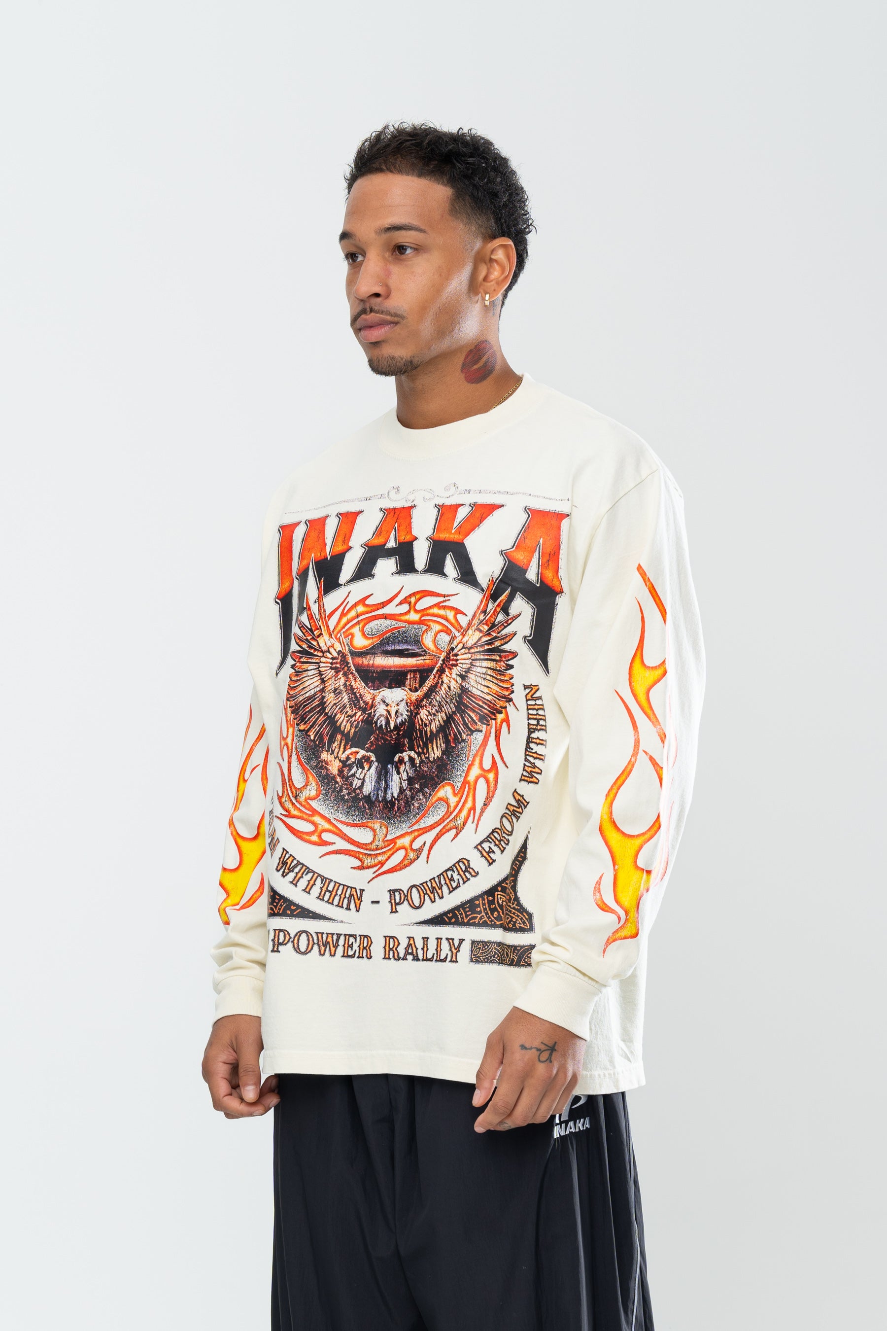 INAKA FLAME EAGLE LONG SLEEVE - CREAM
