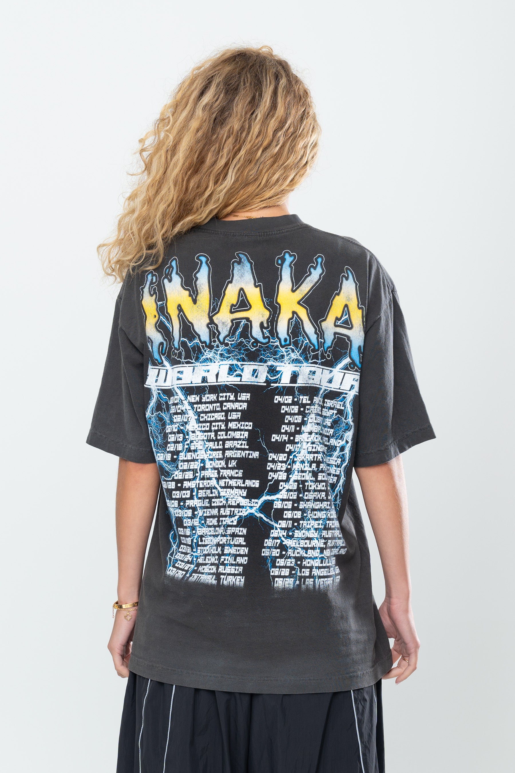 INAKA SKULL CRUSHER TEE - VINTAGE BLACK
