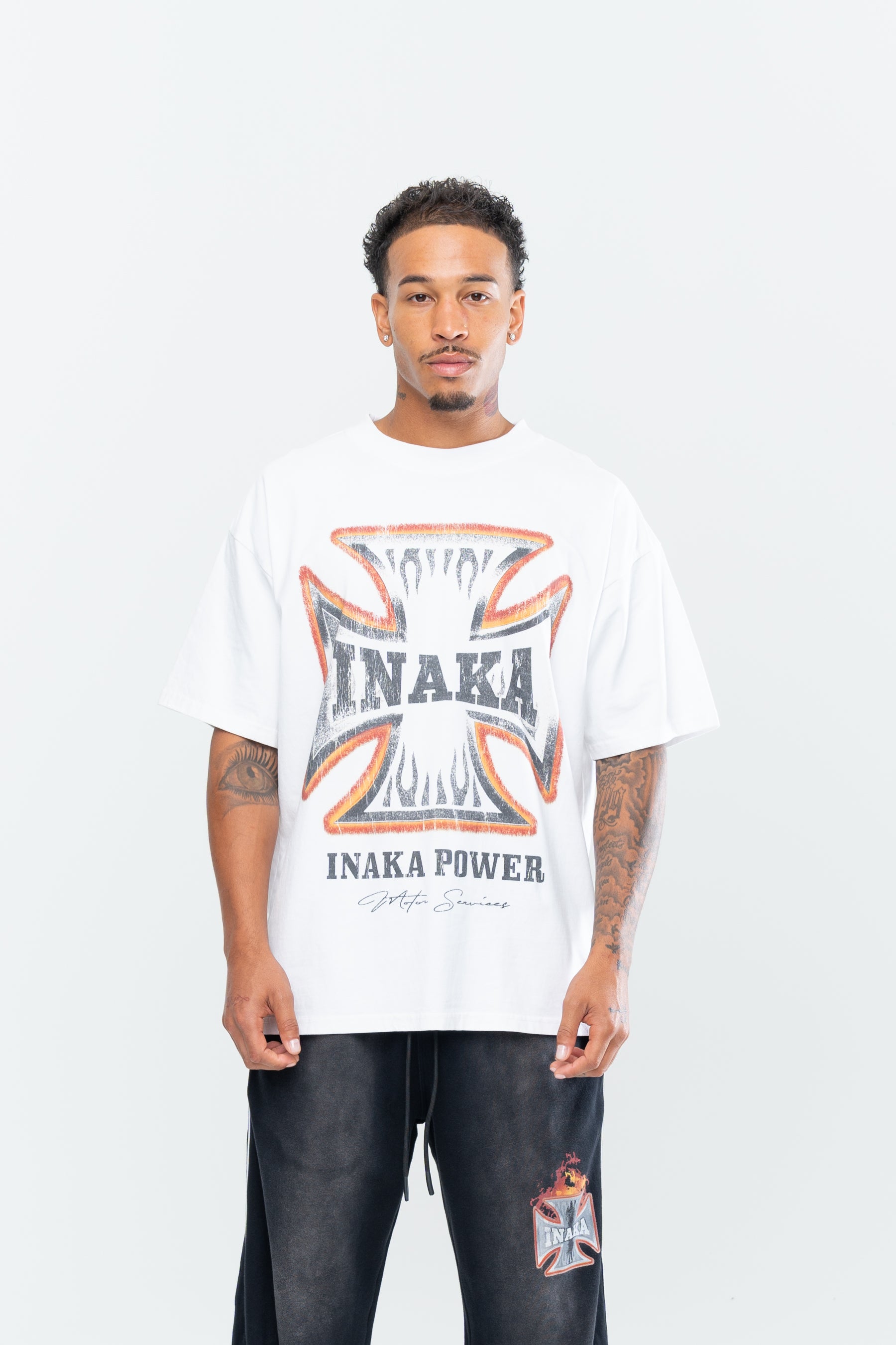 CROSS FLAME TEE - WHITE