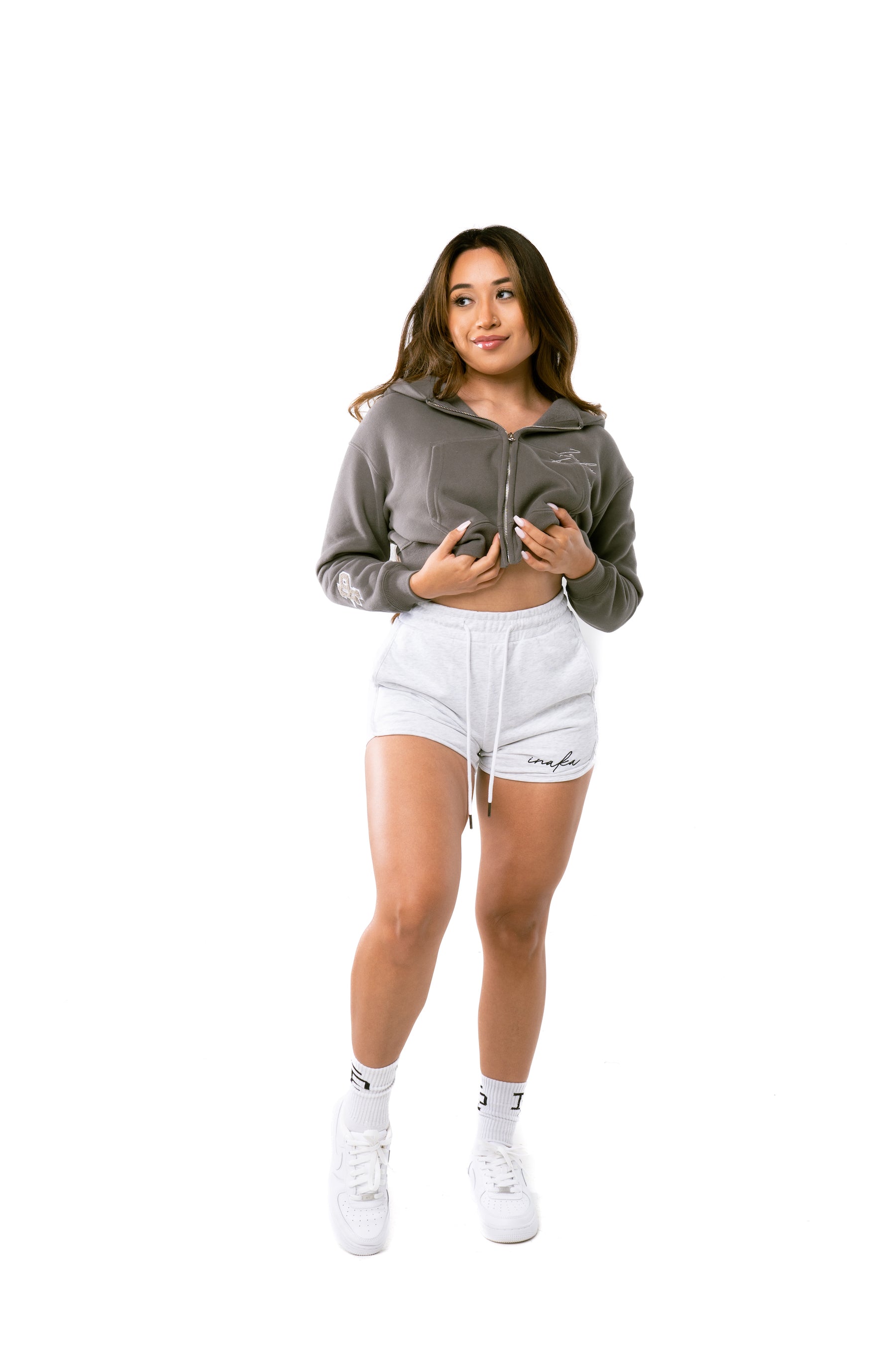 Women's Cotton Shorts - Snow Grey