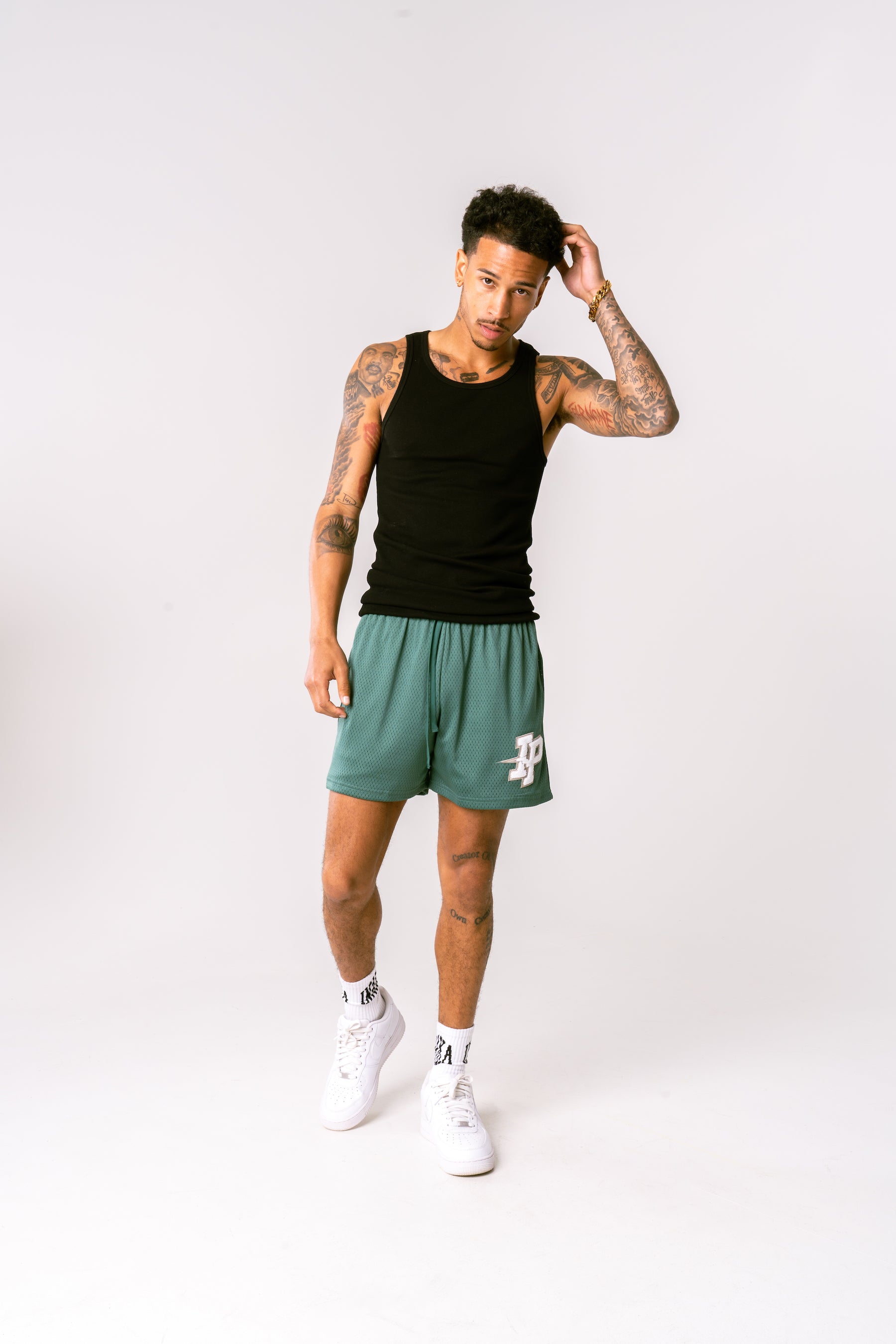 Patch Basic Shorts - Forest Green
