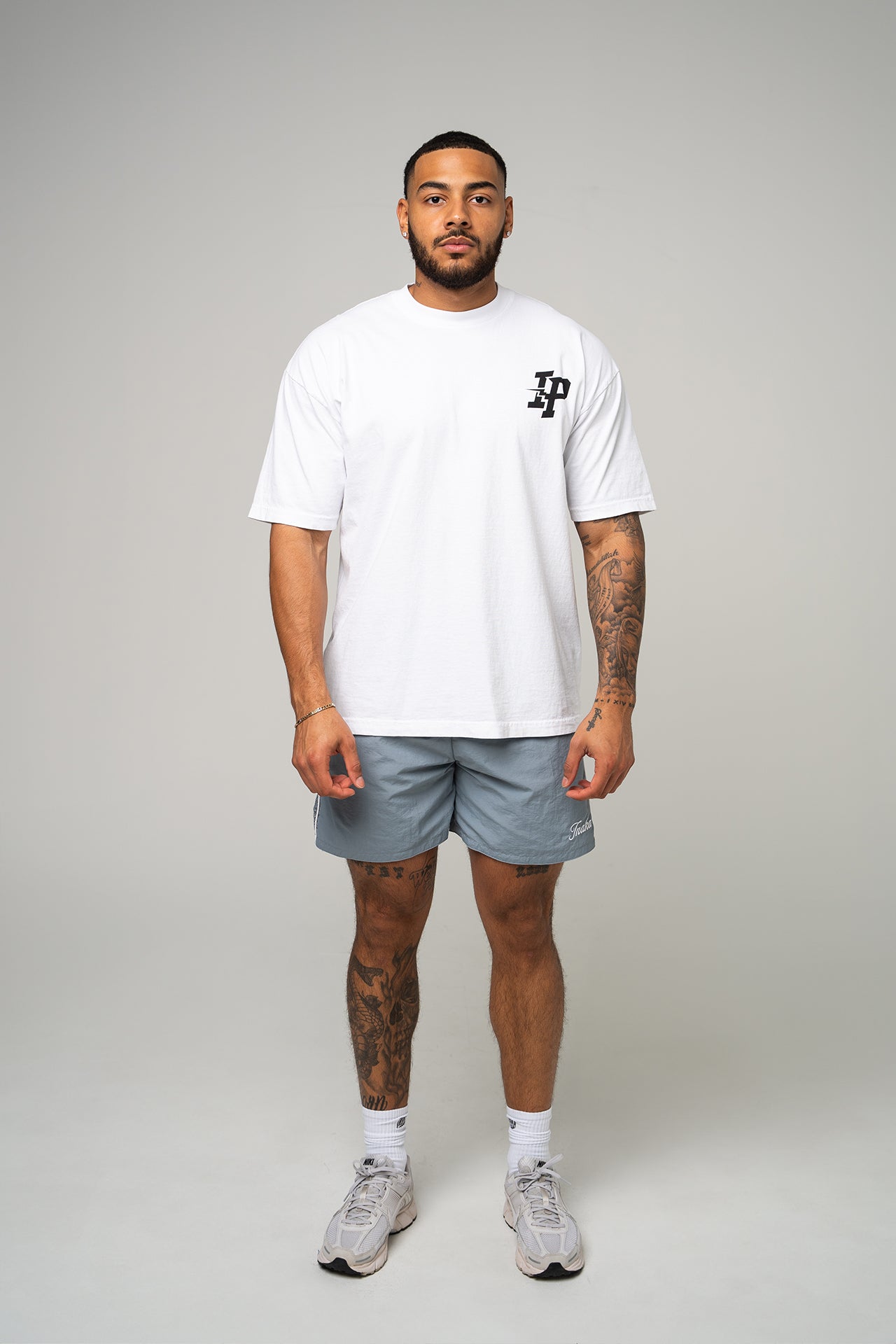Striped Nylon Shorts - Light Blue
