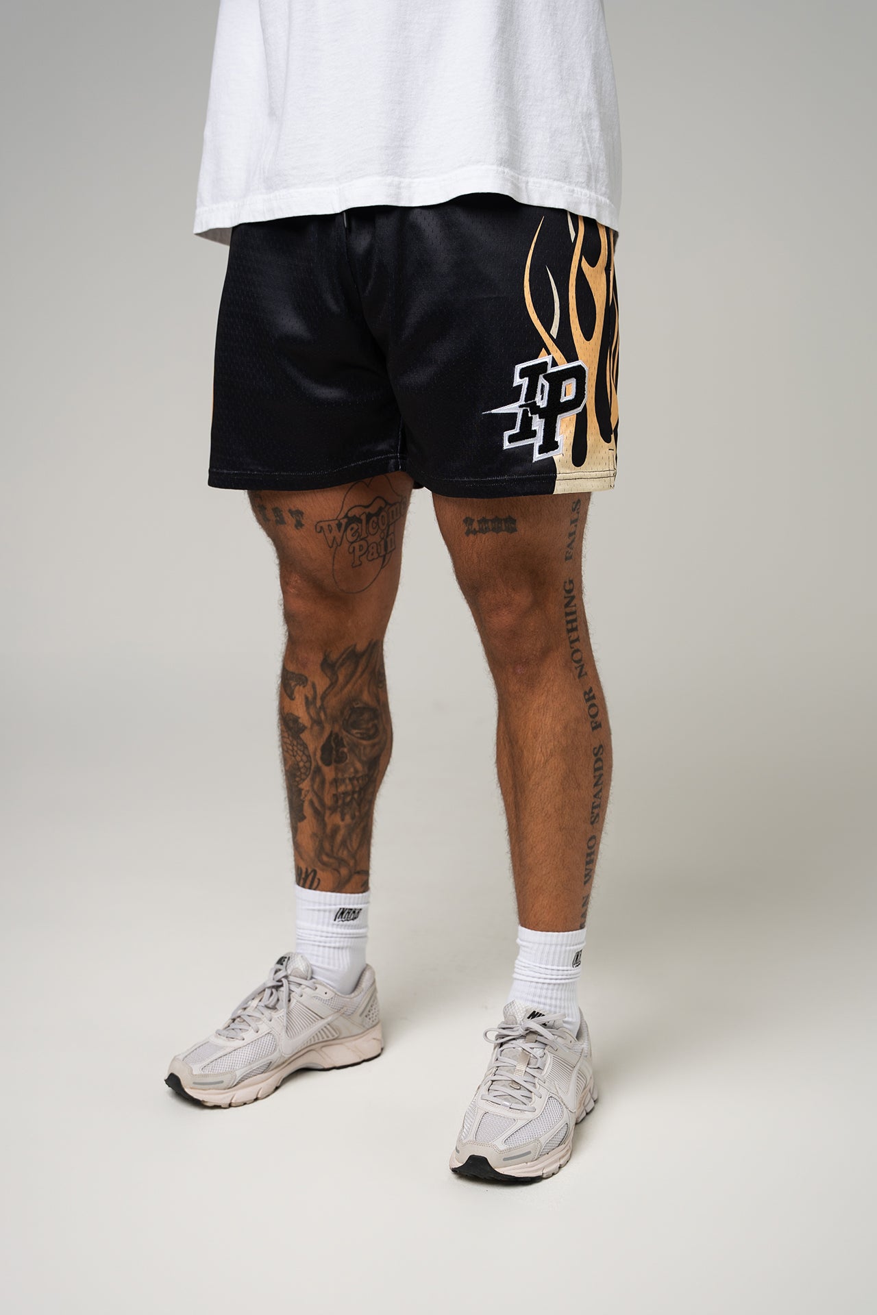 Men's Graphic Mesh Shorts - Flame Yellow