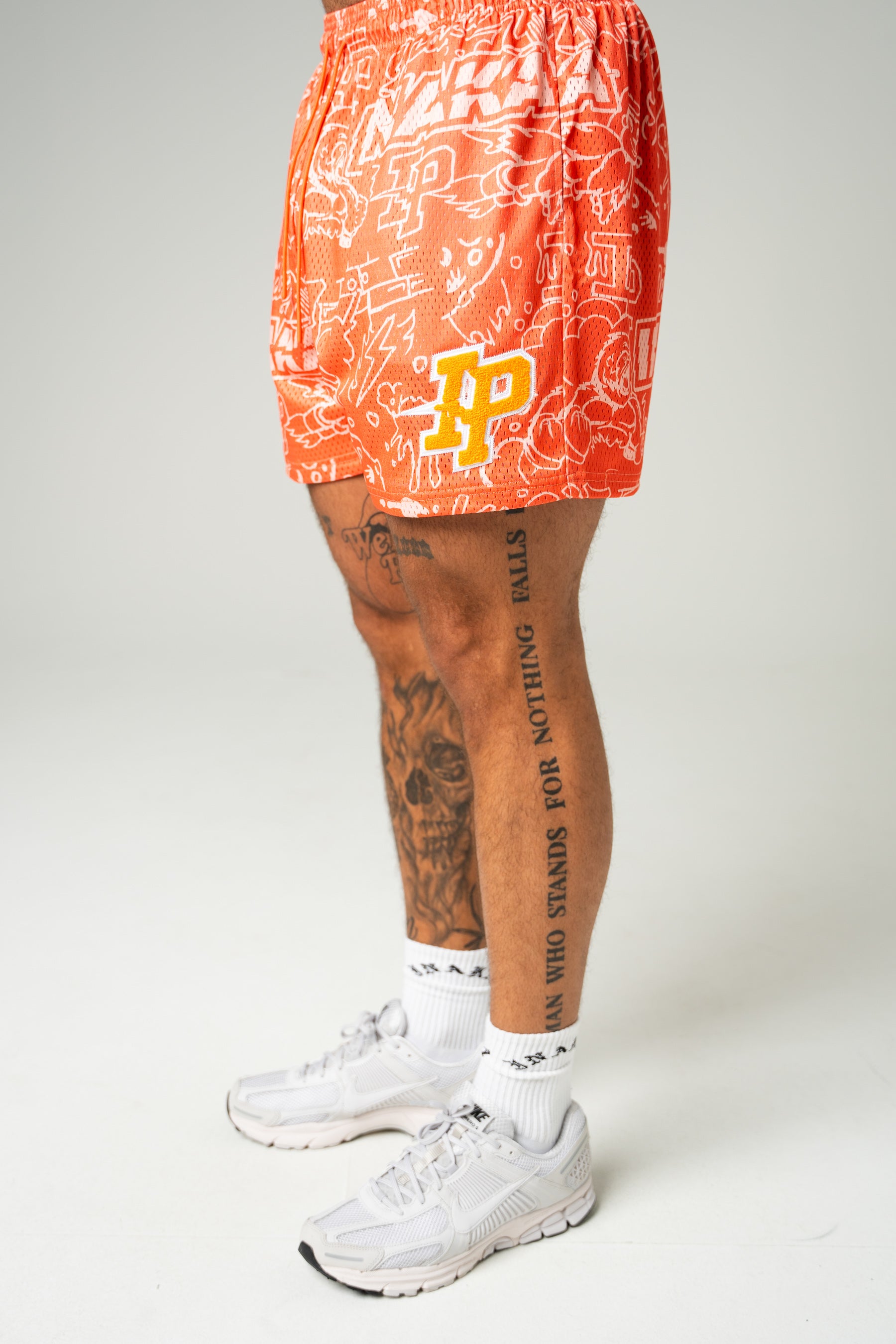 Graphic Mesh Shorts - Peach Mango