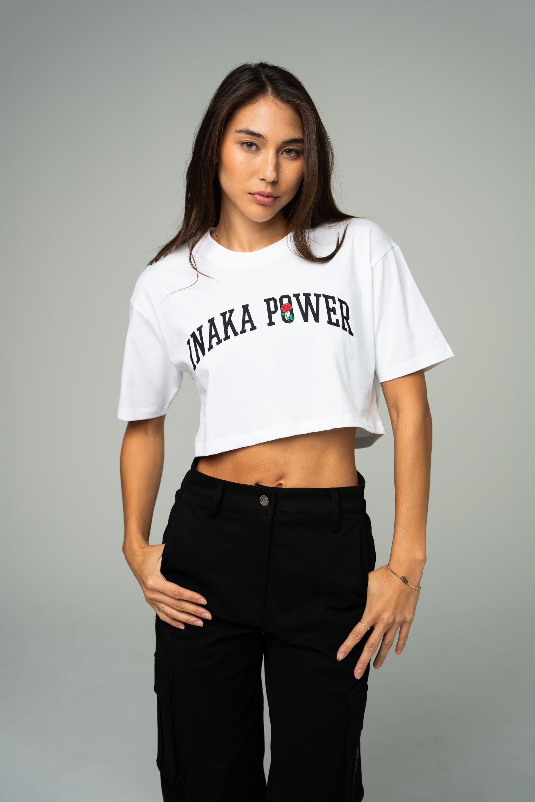 ROSE CROP TEE - WHITE