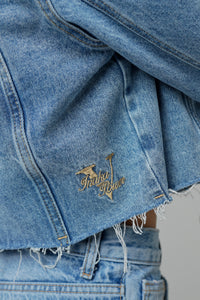WOMEN'S CROPPED DENIM JACKET - DENIM