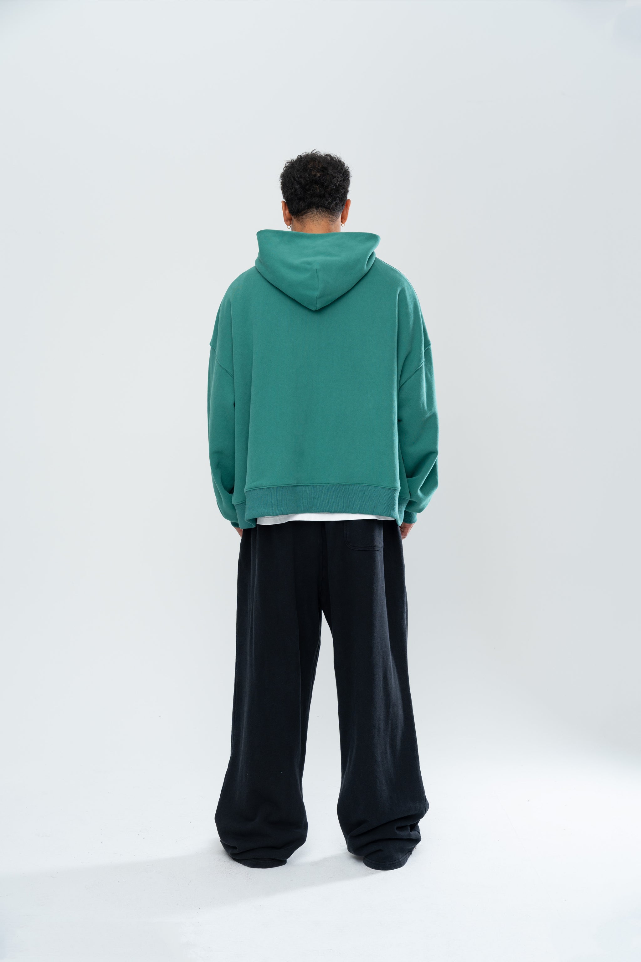 CLASSIC DOUBLE ZIP HOODIE - FOREST GREEN