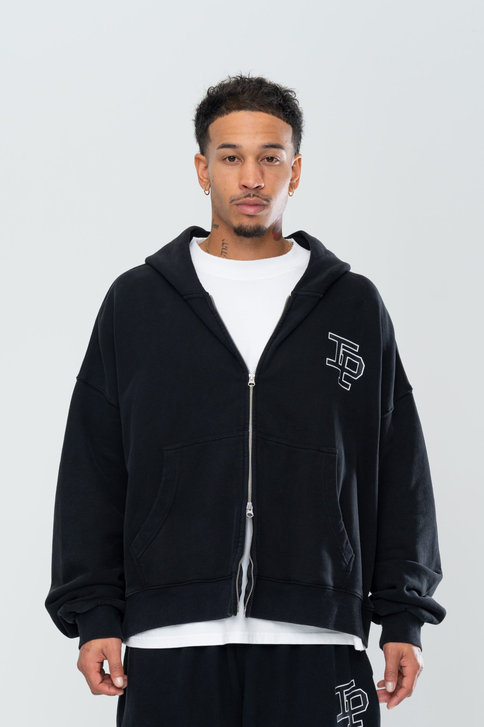 CLASSIC DOUBLE ZIP HOODIE - BLACK – Inaka Power CLASSIC DOUBLE ZIP HOODIE - BLACK – Inaka Power