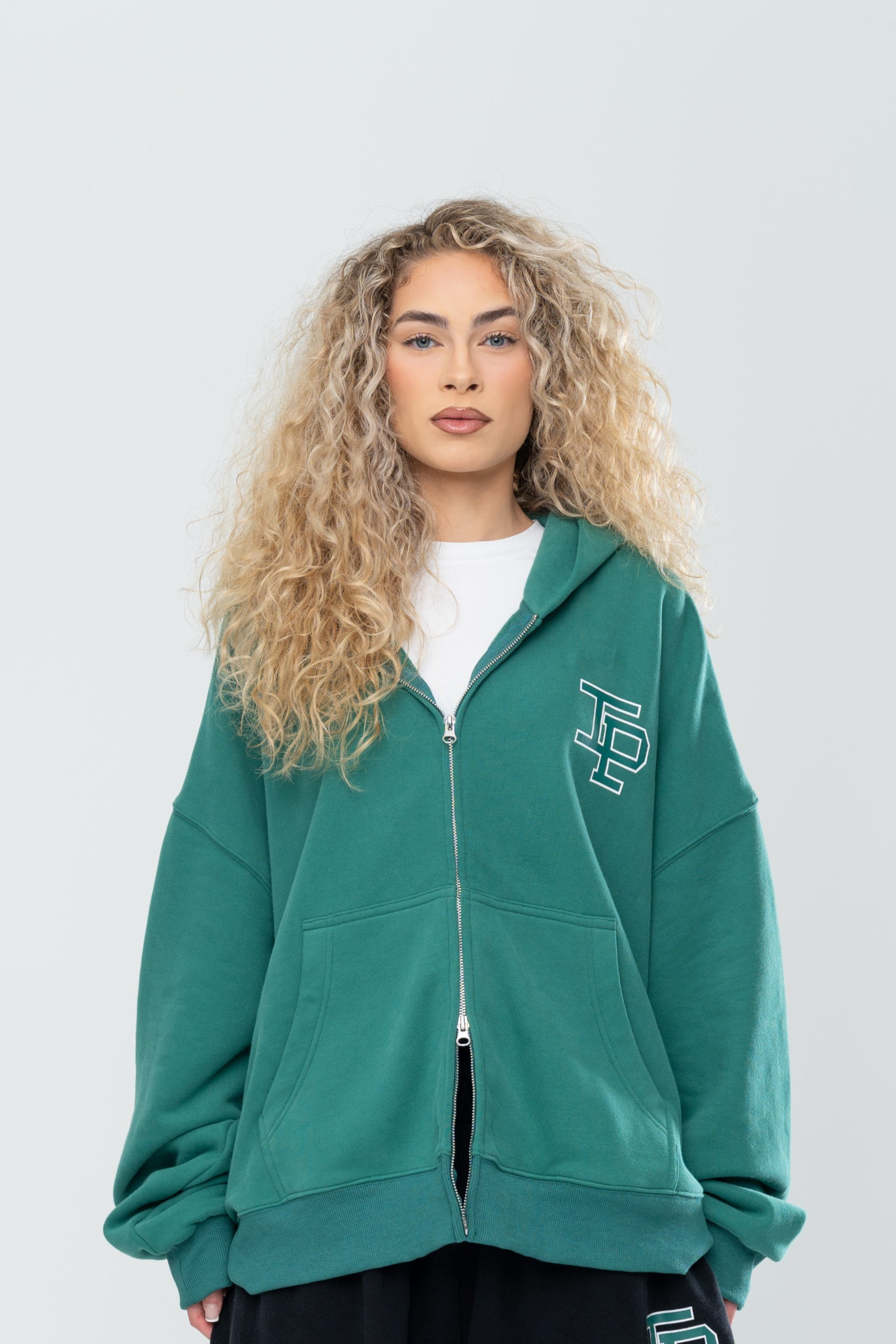 CLASSIC DOUBLE ZIP HOODIE - FOREST GREEN