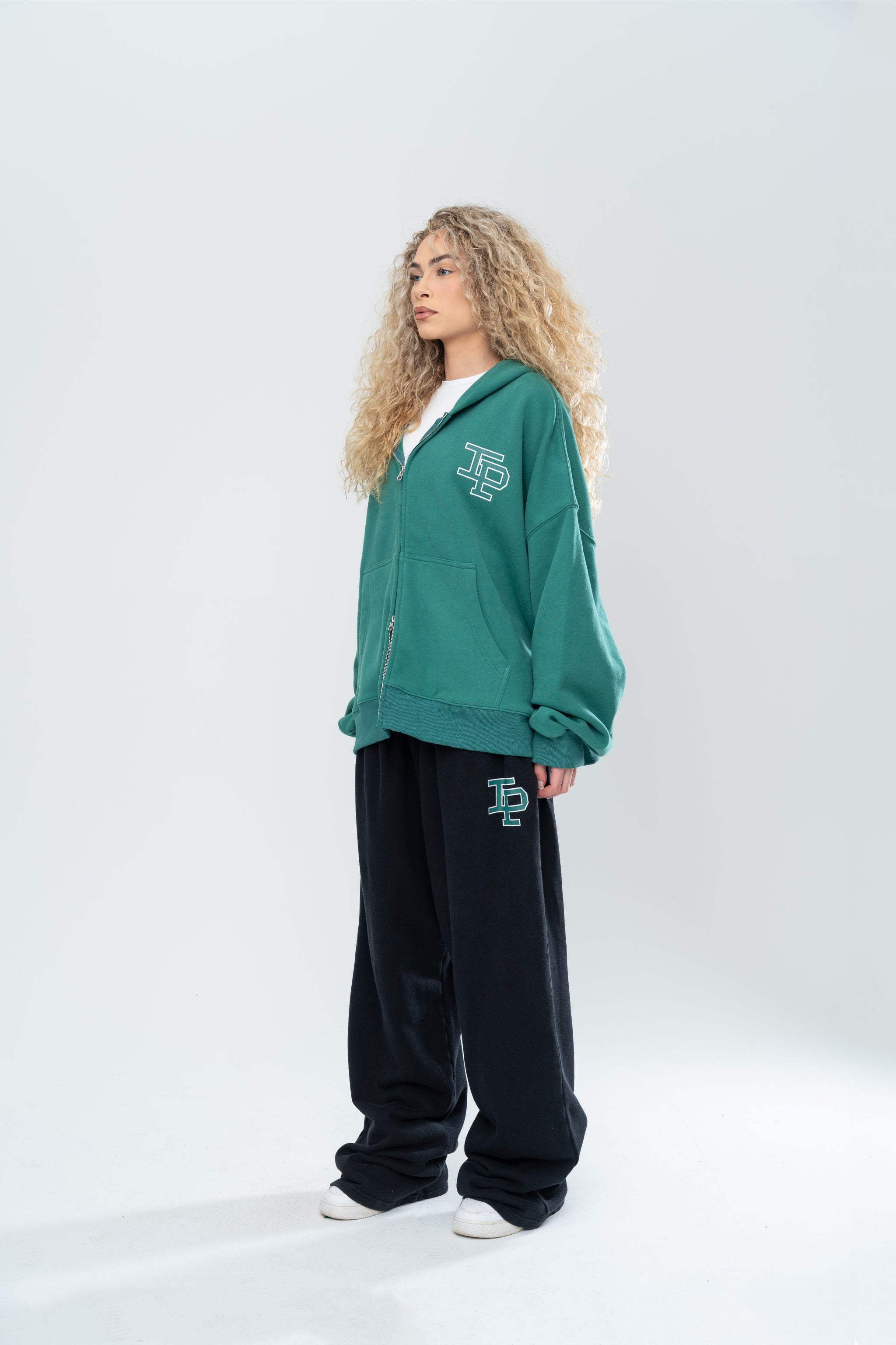 CLASSIC DOUBLE ZIP HOODIE - FOREST GREEN