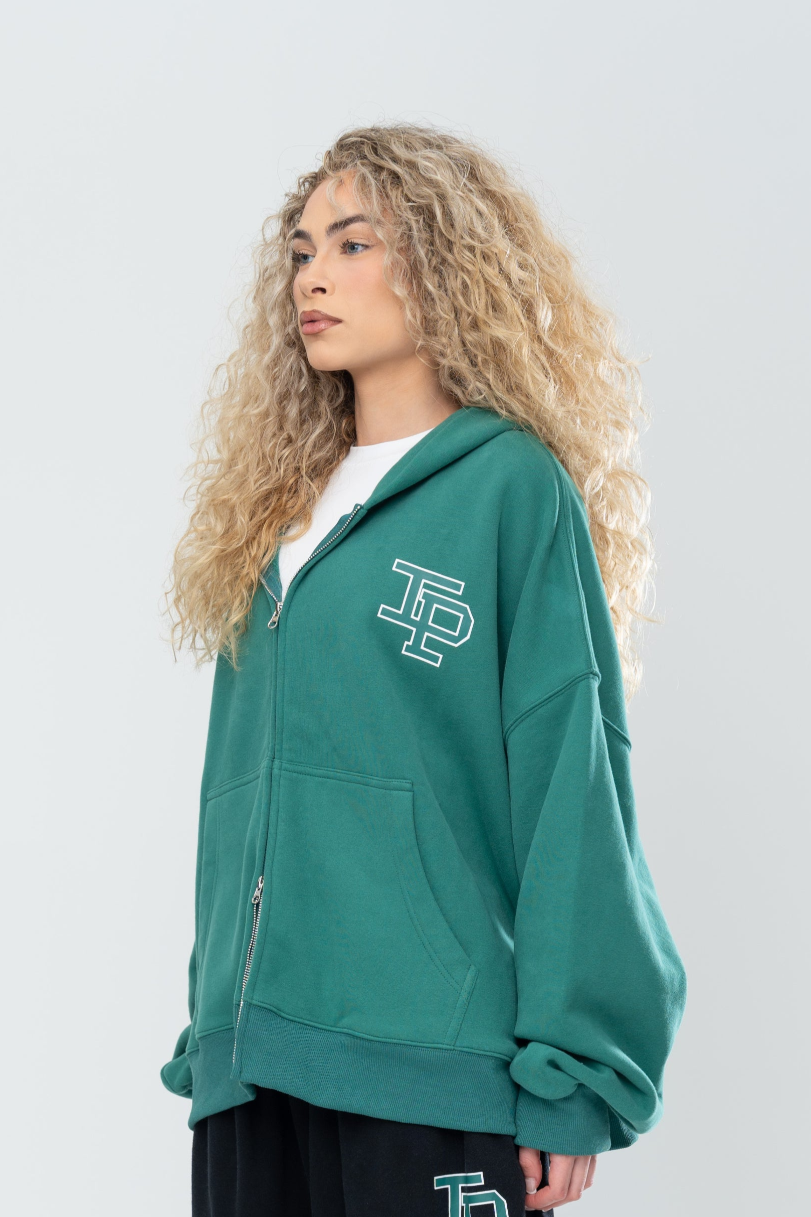 CLASSIC DOUBLE ZIP HOODIE - FOREST GREEN