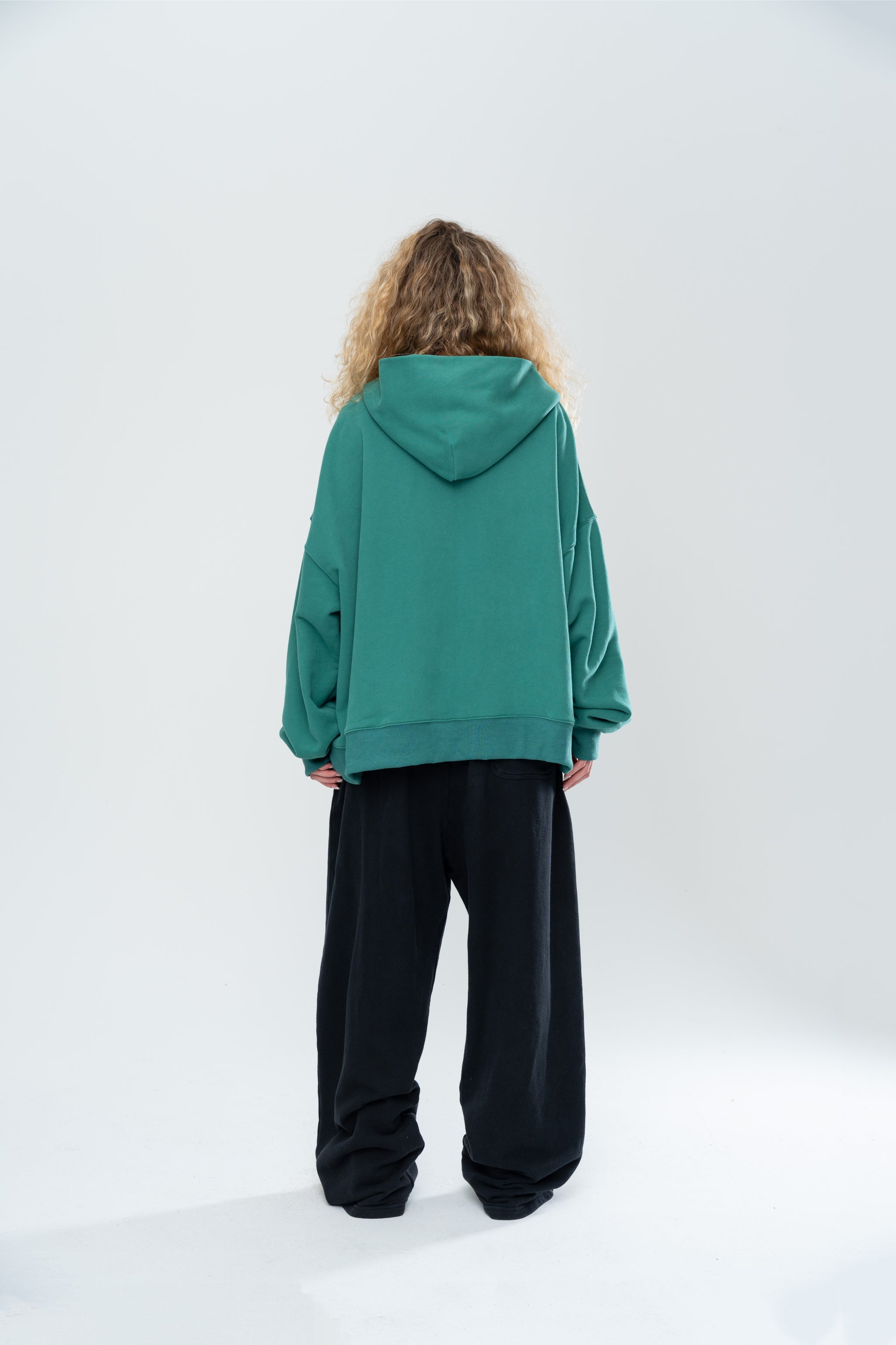 CLASSIC DOUBLE ZIP HOODIE - FOREST GREEN