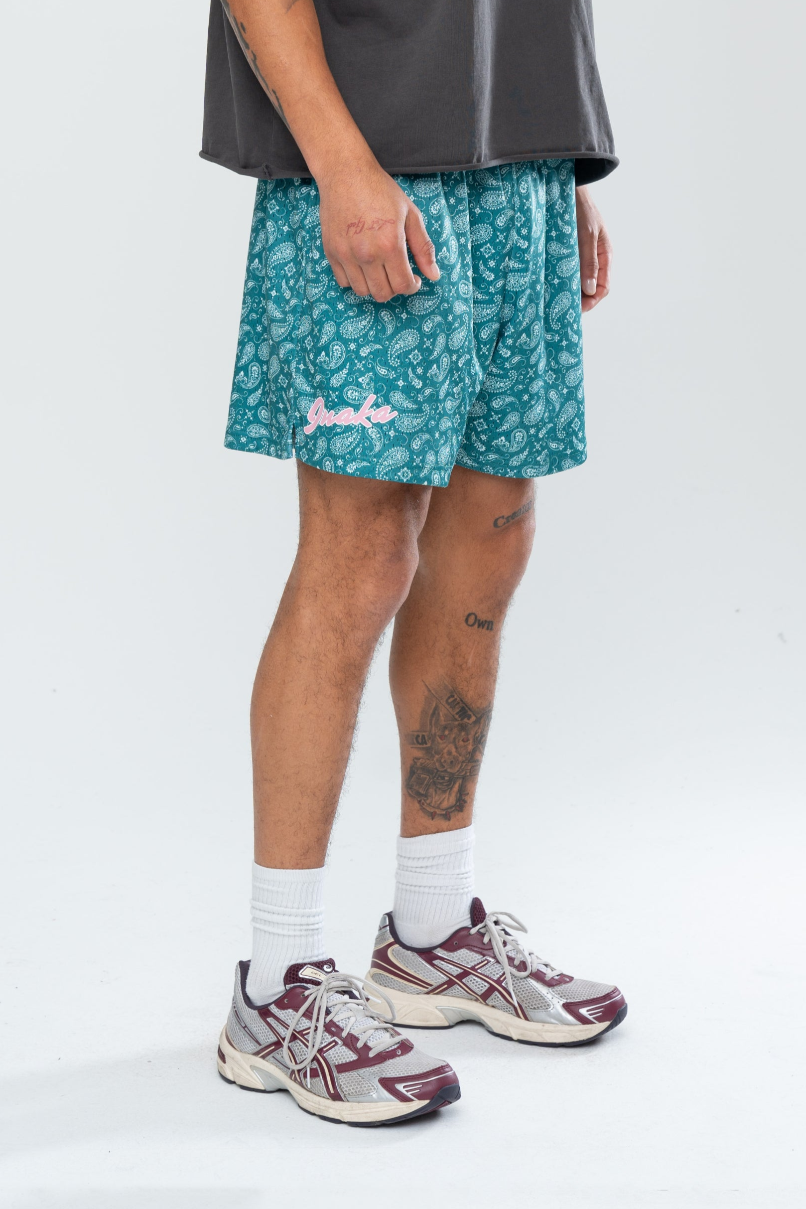 CLASSIC PAISLEY MESH SHORTS - GREEN