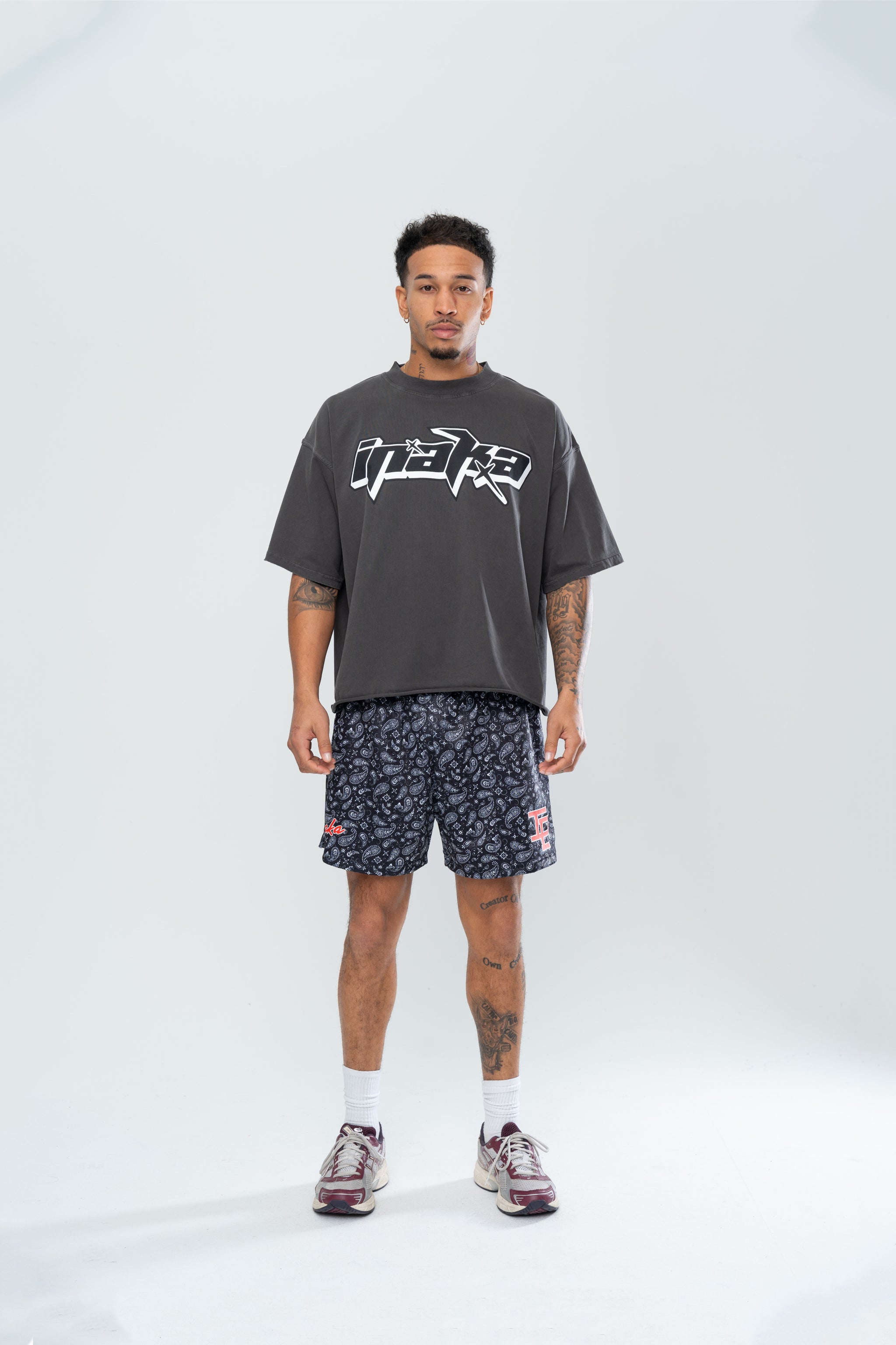CLASSIC PAISLEY MESH SHORTS - BLACK