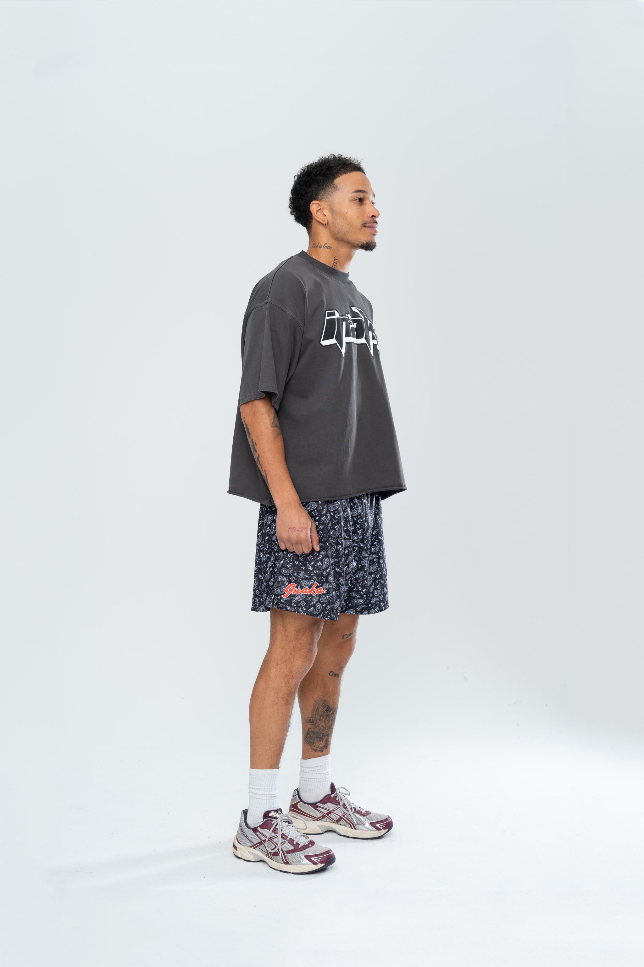 CLASSIC PAISLEY MESH SHORTS - BLACK