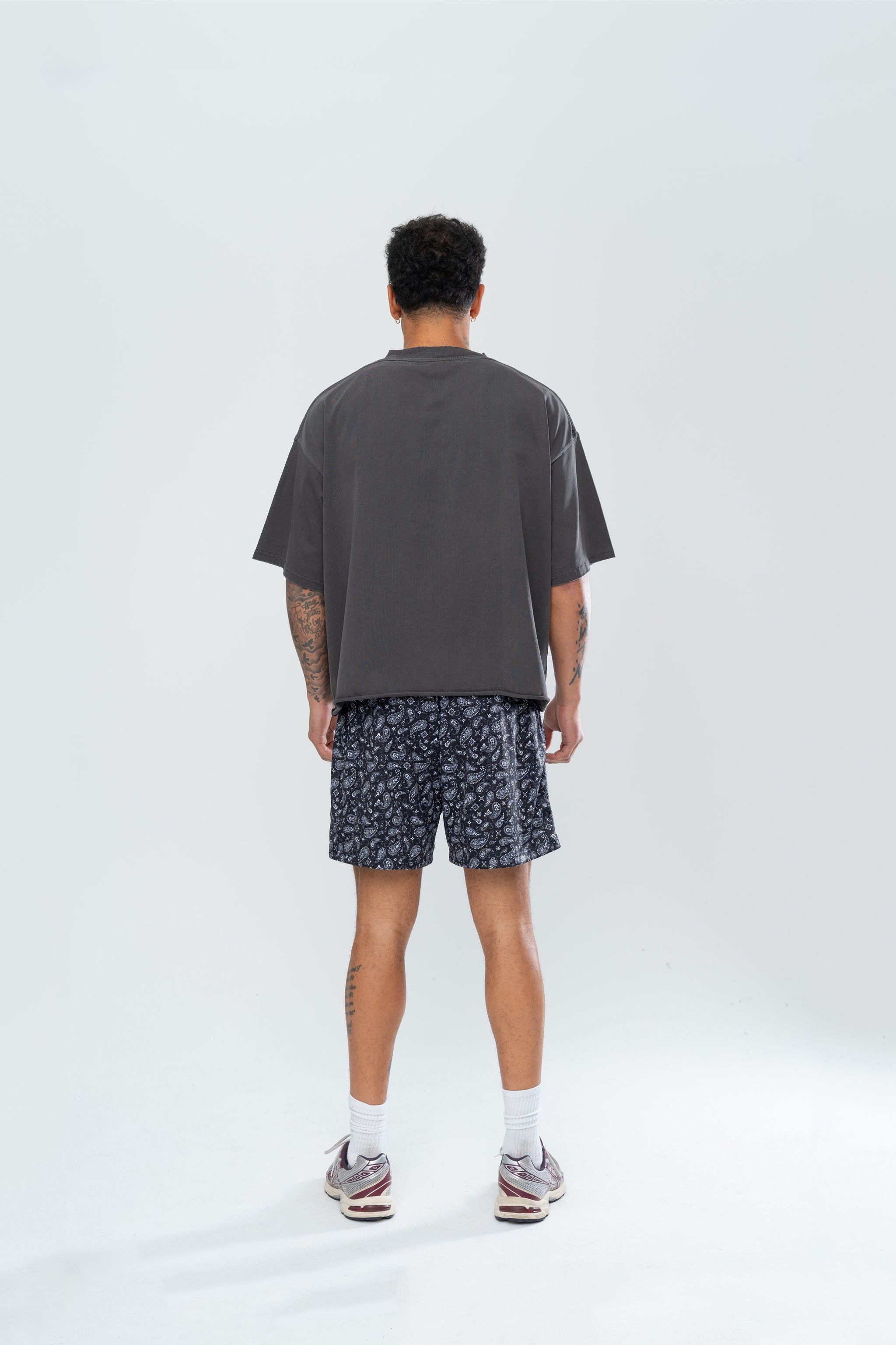 CLASSIC PAISLEY MESH SHORTS - BLACK