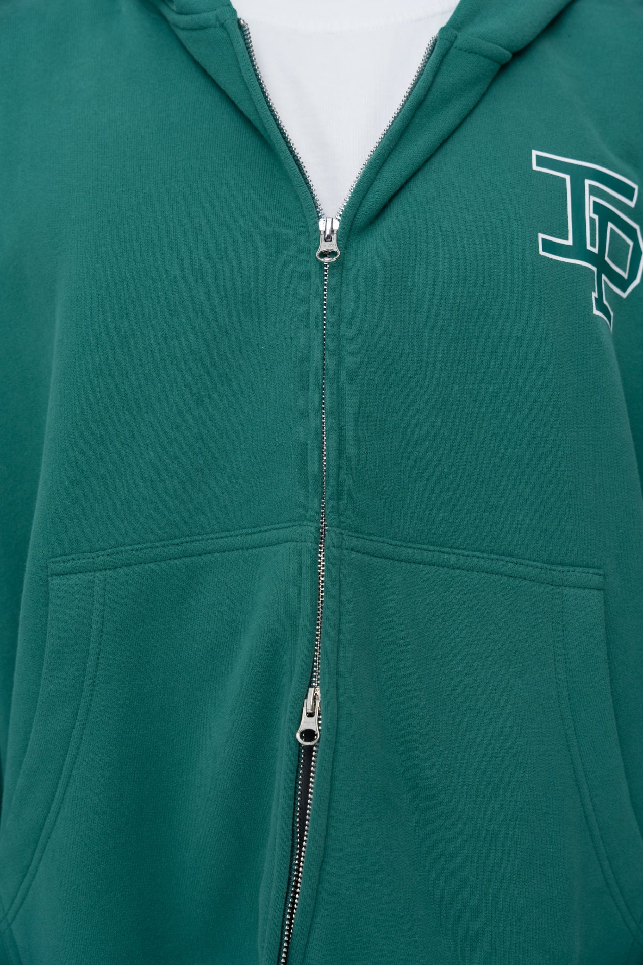 CLASSIC DOUBLE ZIP HOODIE - FOREST GREEN