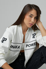WOMEN'S CROPPED BOMBER - IVORY