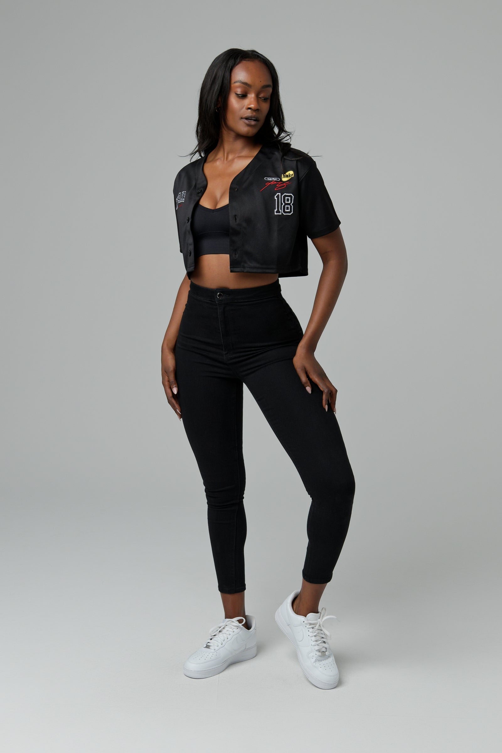 WOMEN'S IPRS CROPPED JERSEY - BLACK