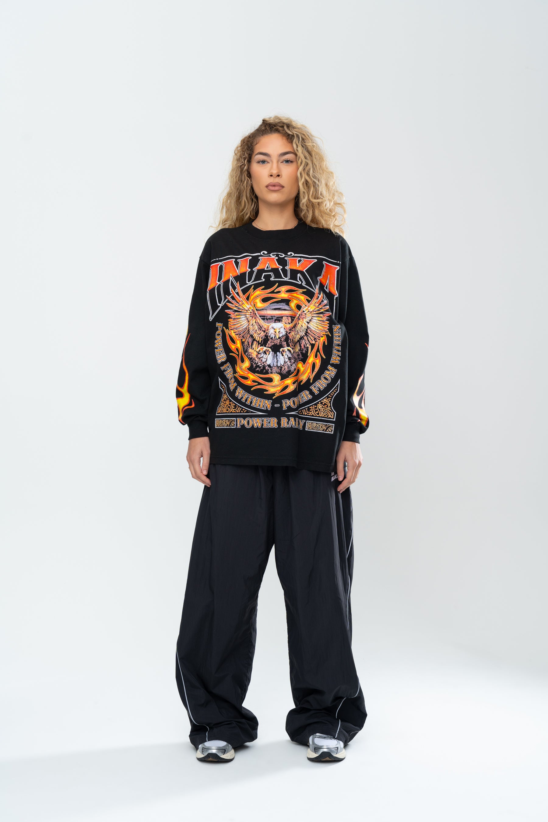 INAKA FLAME EAGLE LONG SLEEVE - BLACK