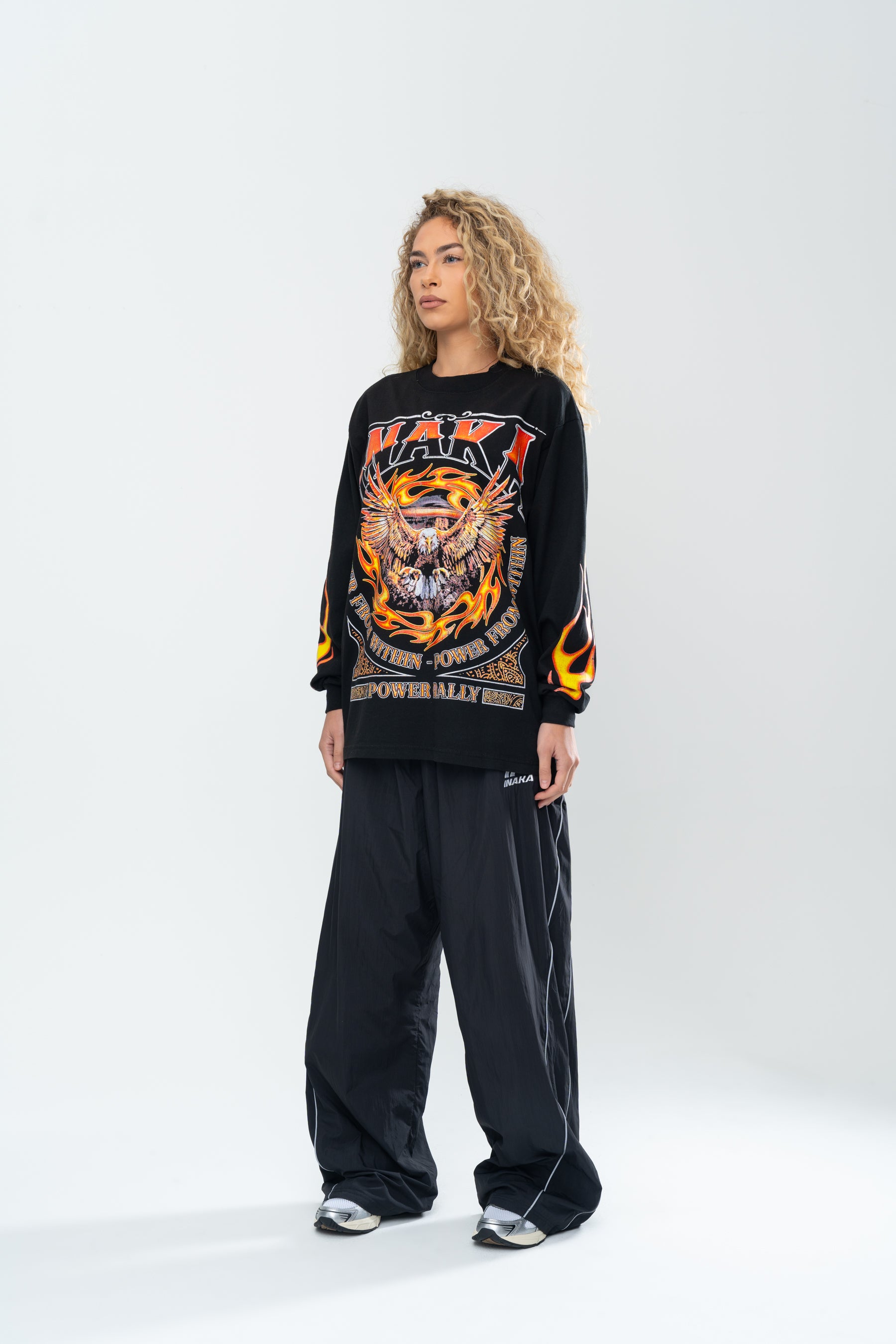 INAKA FLAME EAGLE LONG SLEEVE - BLACK